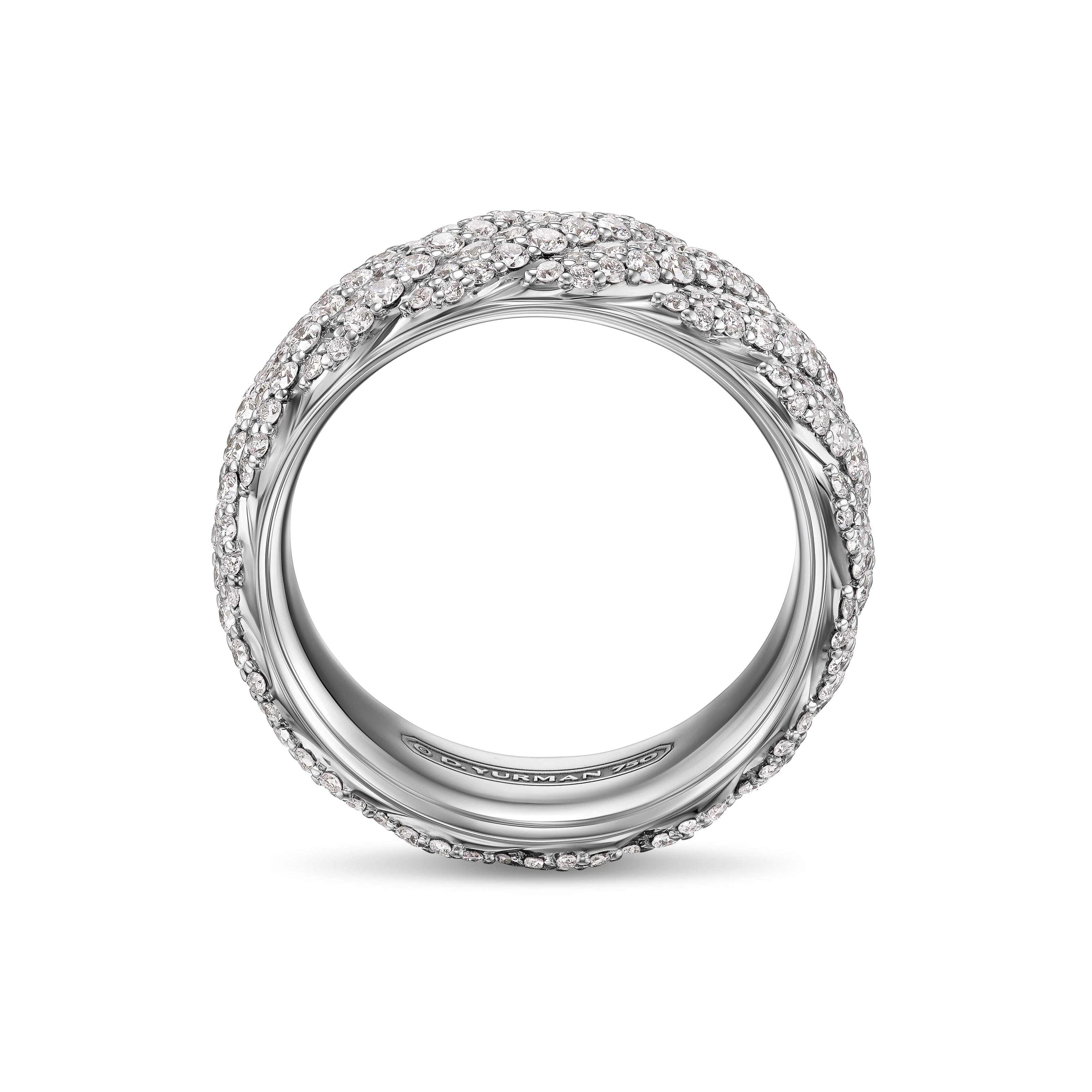 David Yurman Sculpted Cable Collection Ring in 18K White Gold