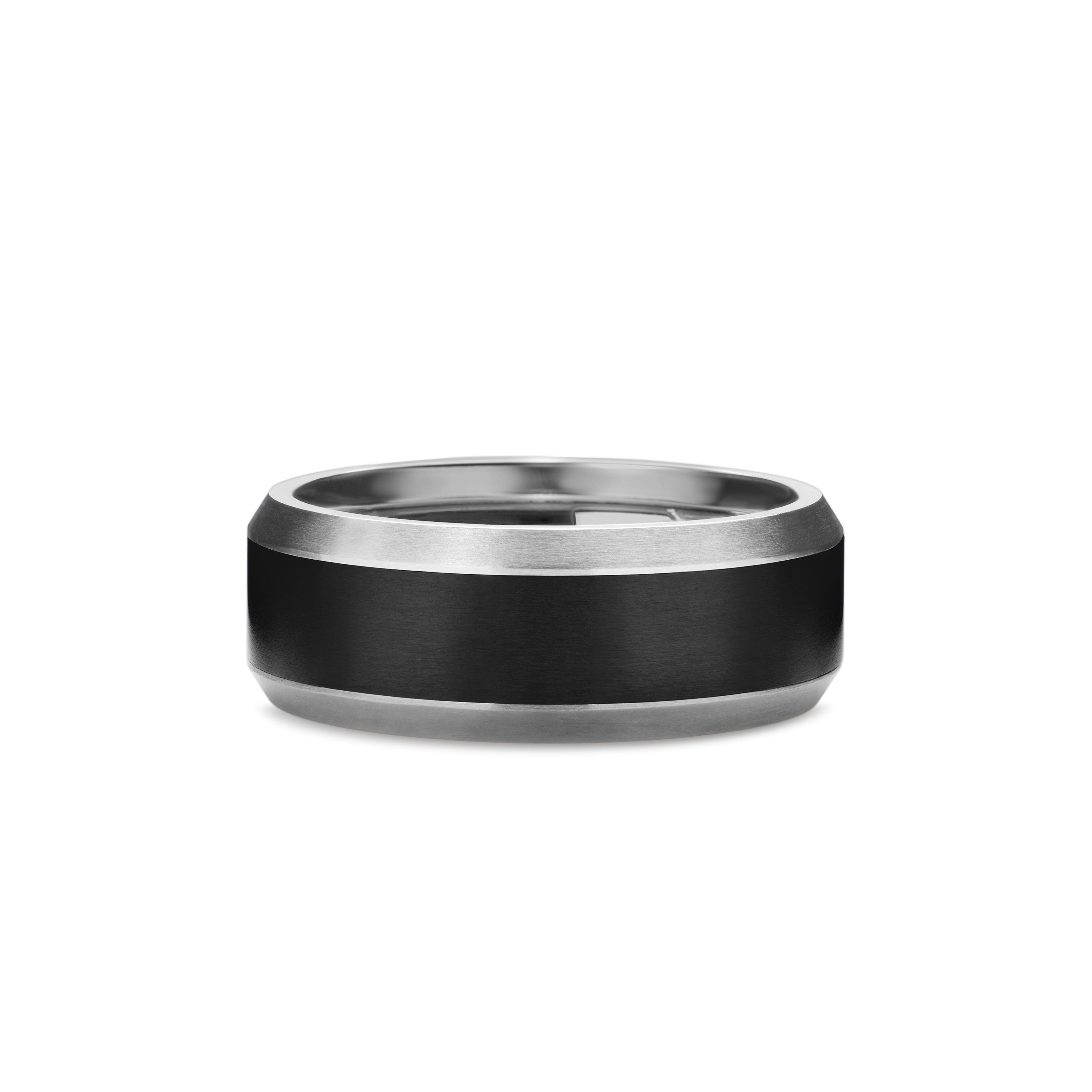 David Yurman Wedding Collection Ring in Grey Titanium with Black Titanium