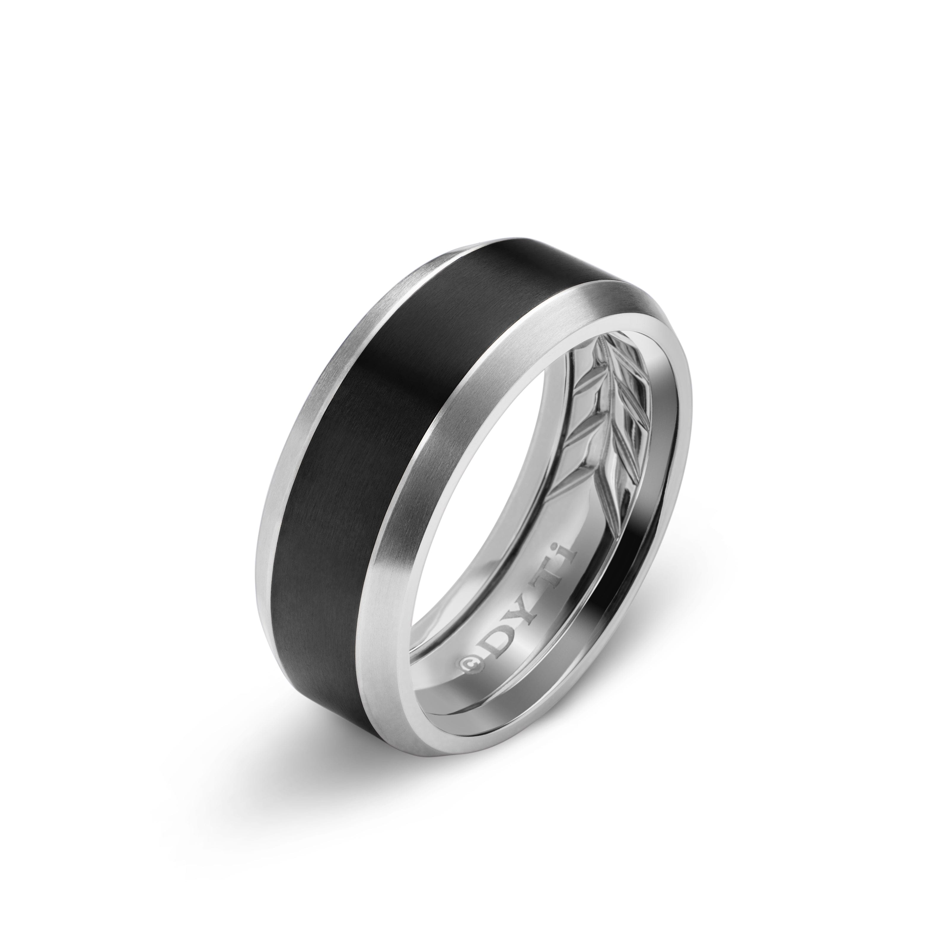 David Yurman Wedding Collection Ring in Grey Titanium with Black Titanium