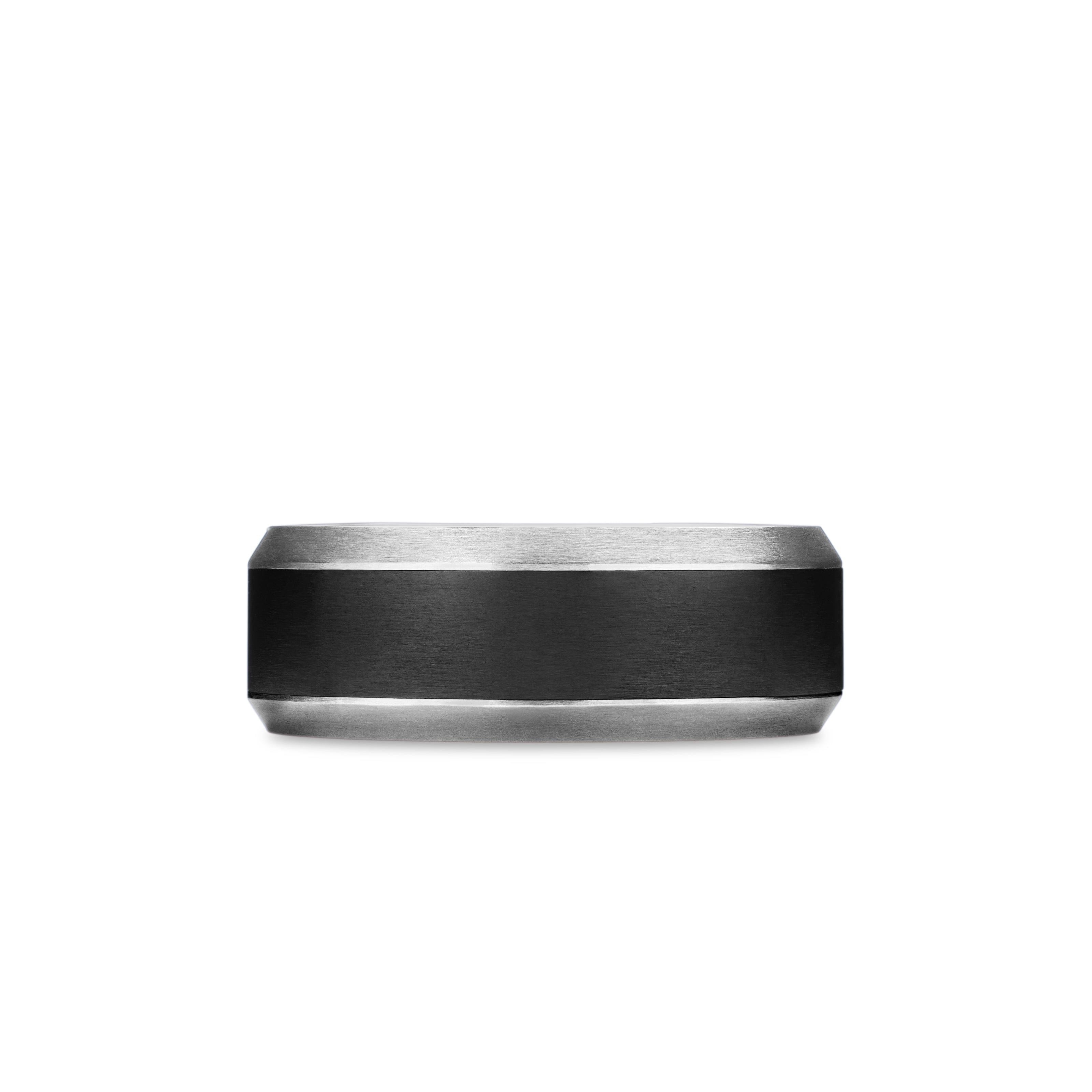 David Yurman Wedding Collection Ring in Grey Titanium with Black Titanium