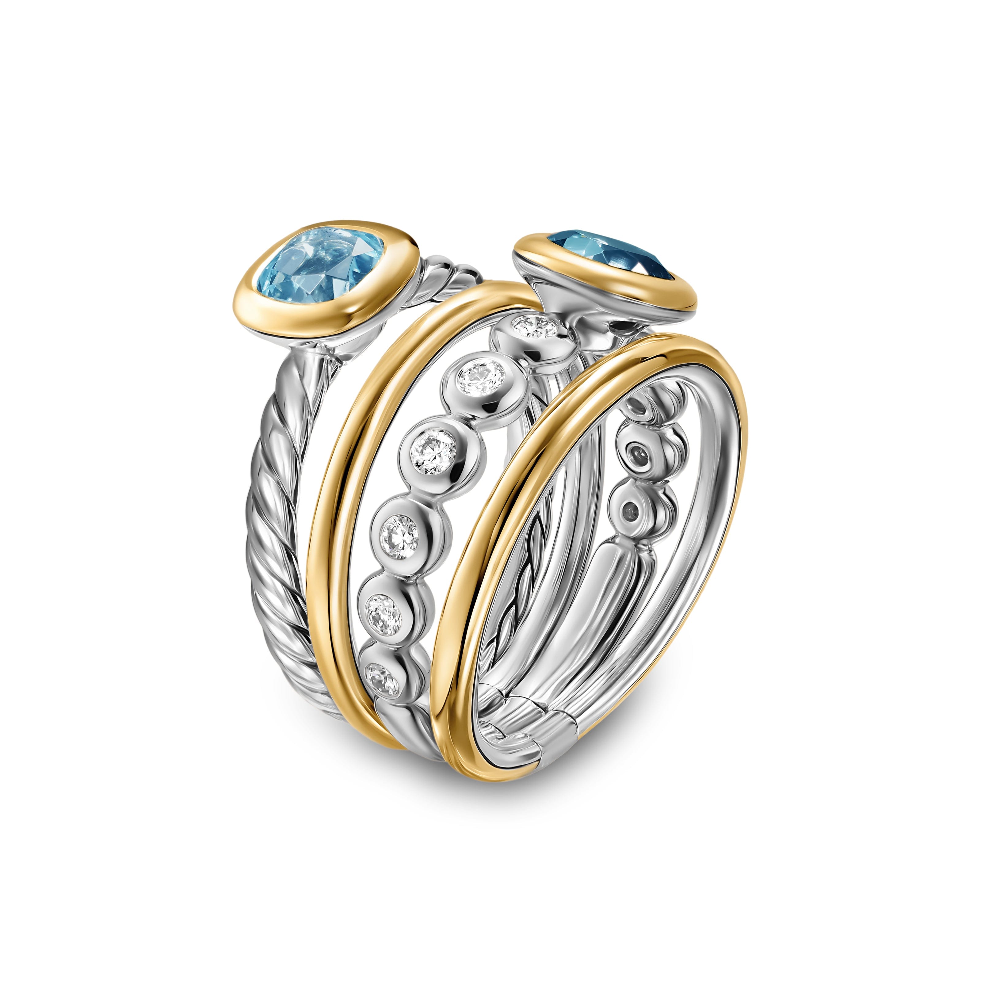 David Yurman Ring in Sterling Silver and 18k Gold