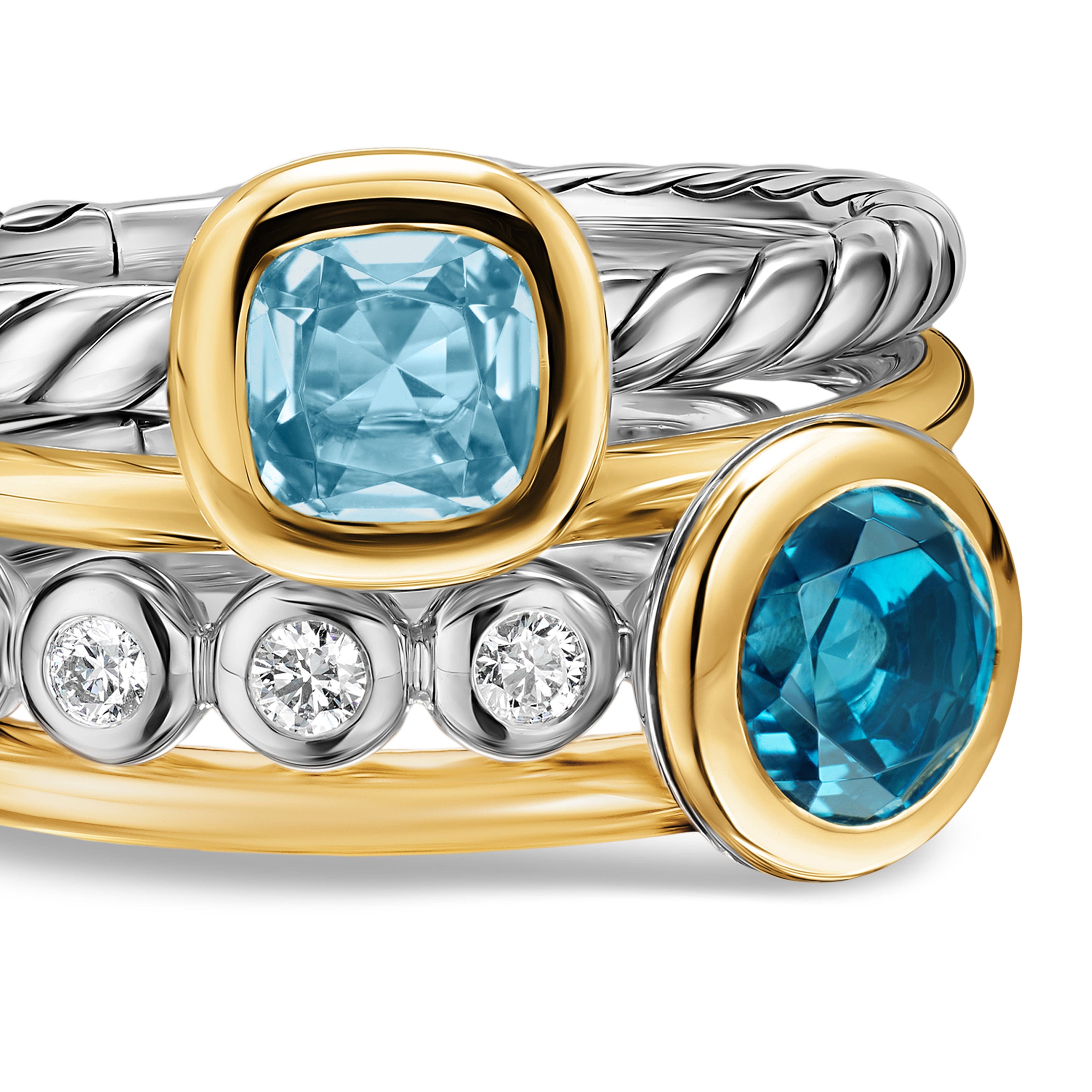 David Yurman Ring in Sterling Silver and 18k Gold