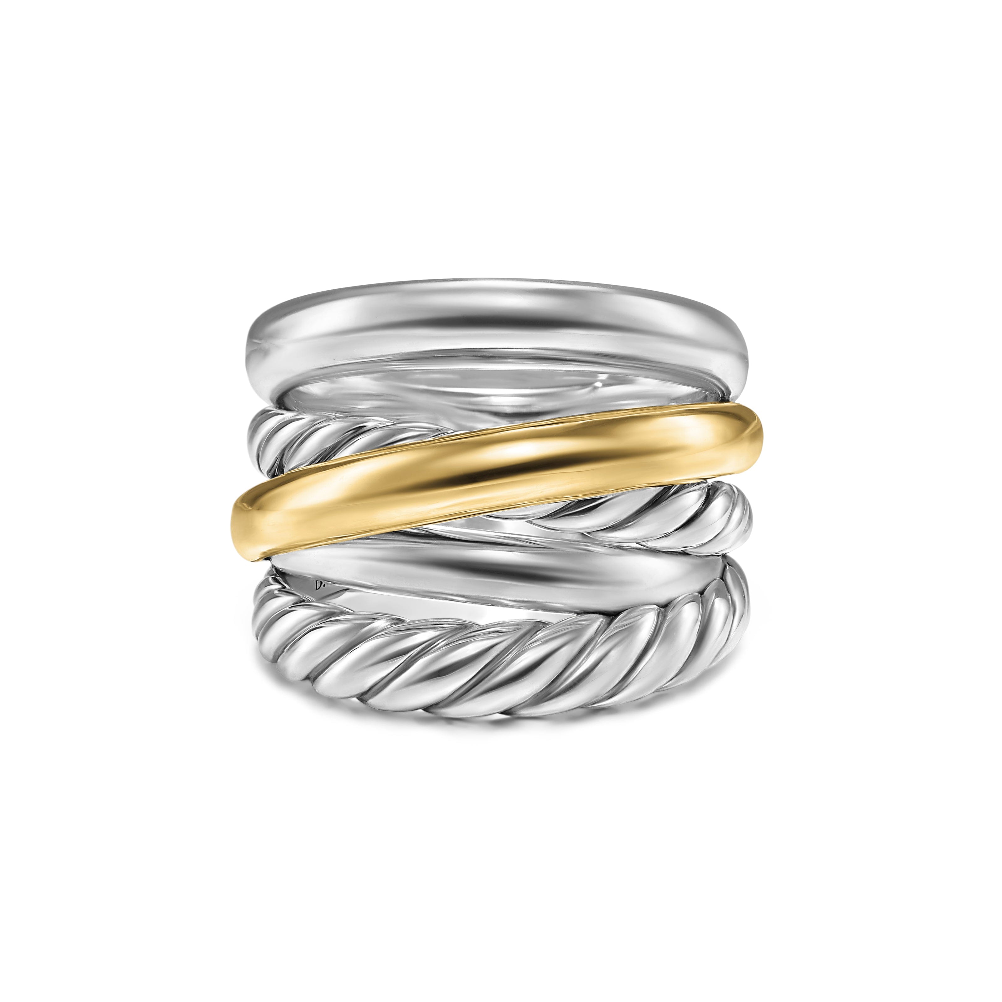 David Yurman Crossover® Collection Ring in Sterling Silver and 14k Gold