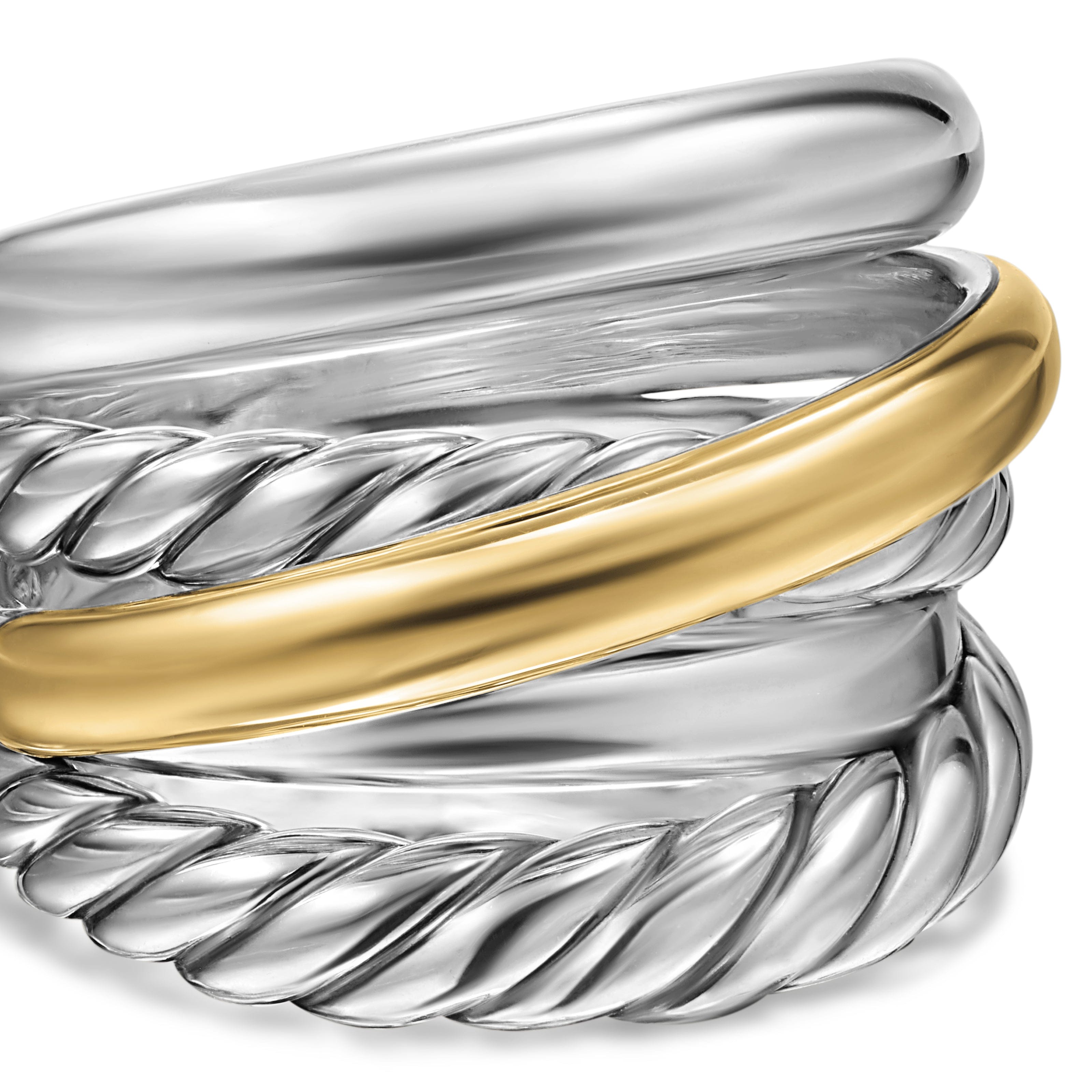 David Yurman Crossover® Collection Ring in Sterling Silver and 14k Gold