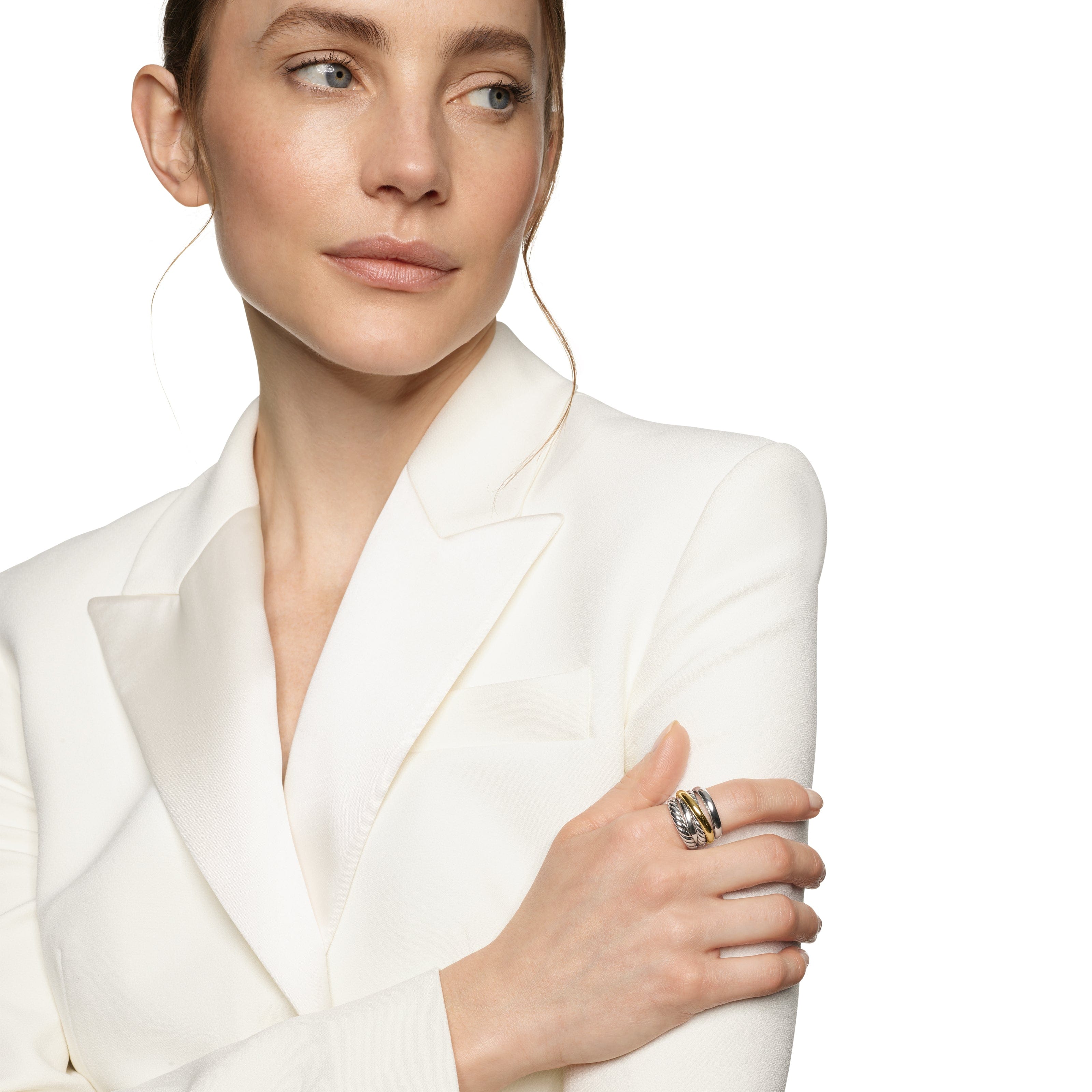 David Yurman Crossover® Collection Ring in Sterling Silver and 14k Gold
