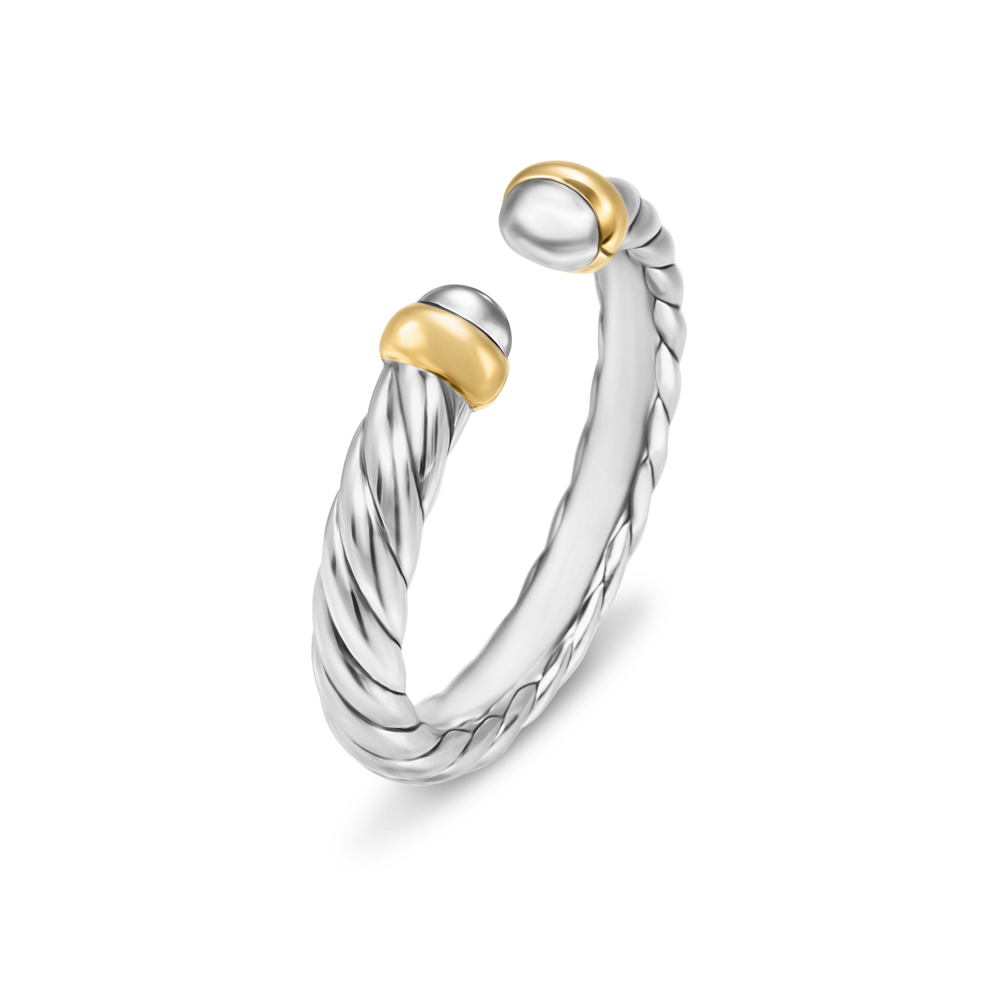 David Yurman Cable Collectibles® Collection Ring in Sterling Silver and 14k Gold
