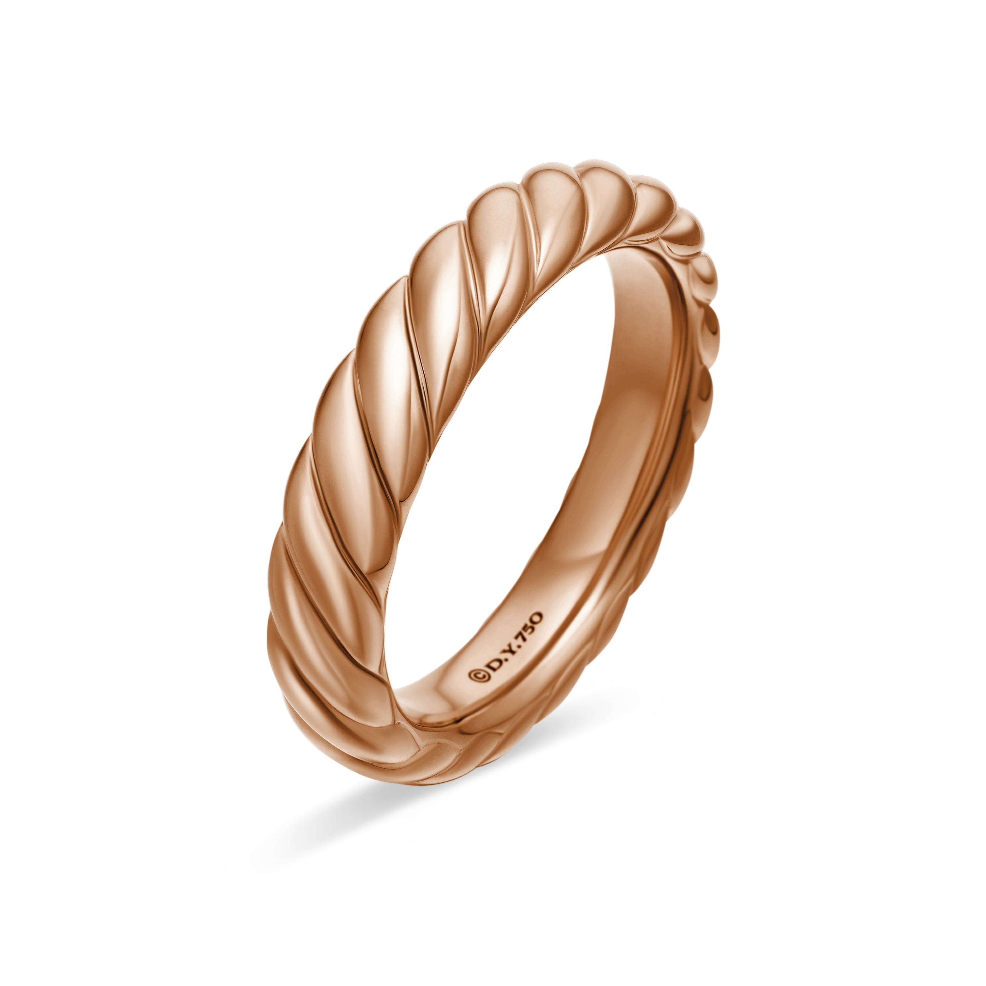 David Yurman Sculpted Cable Collection Ring in 18K Rose Gold