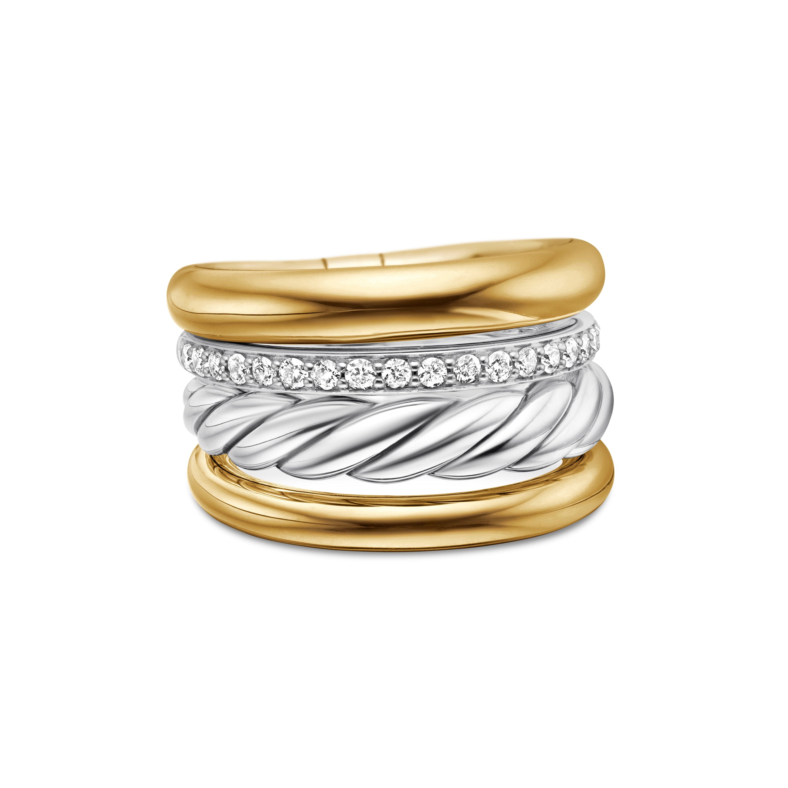David Yurman Mercer Collection Ring in Sterling Silver and 18k Gold