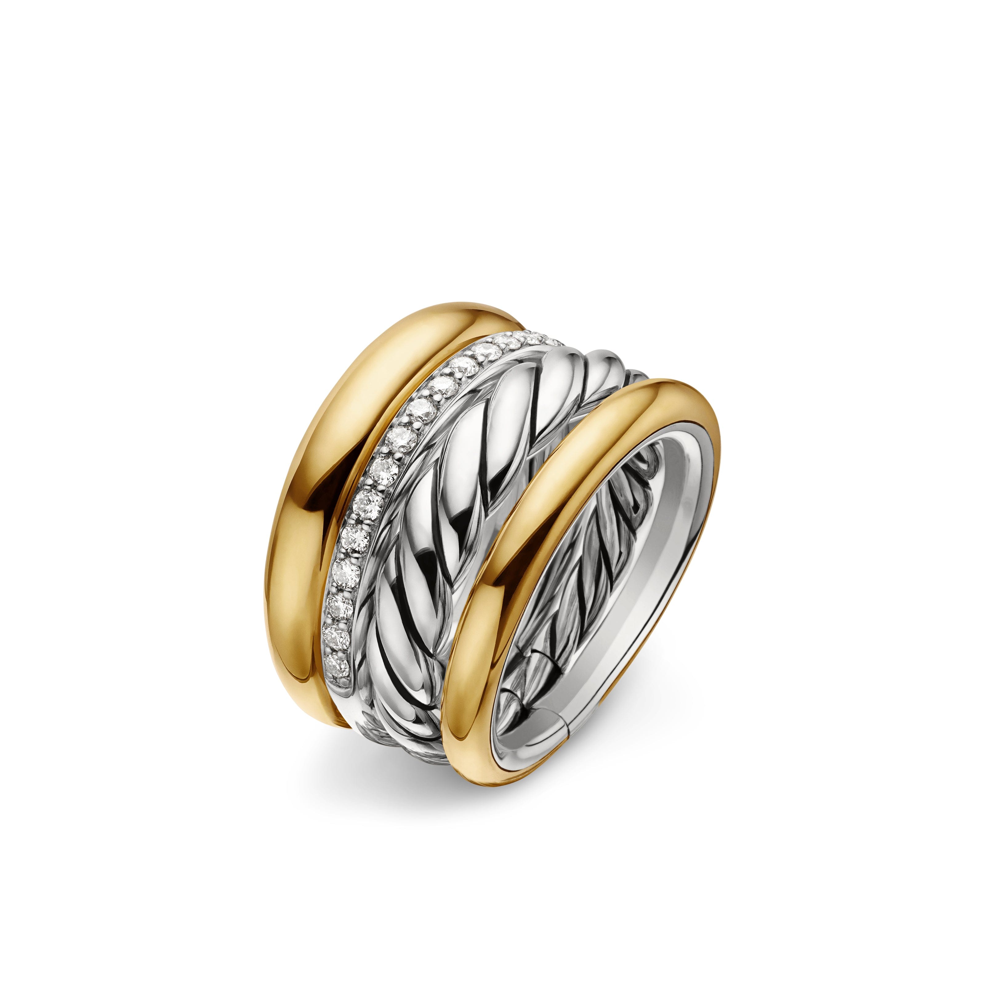 David Yurman Mercer Collection Ring in Sterling Silver and 18k Gold