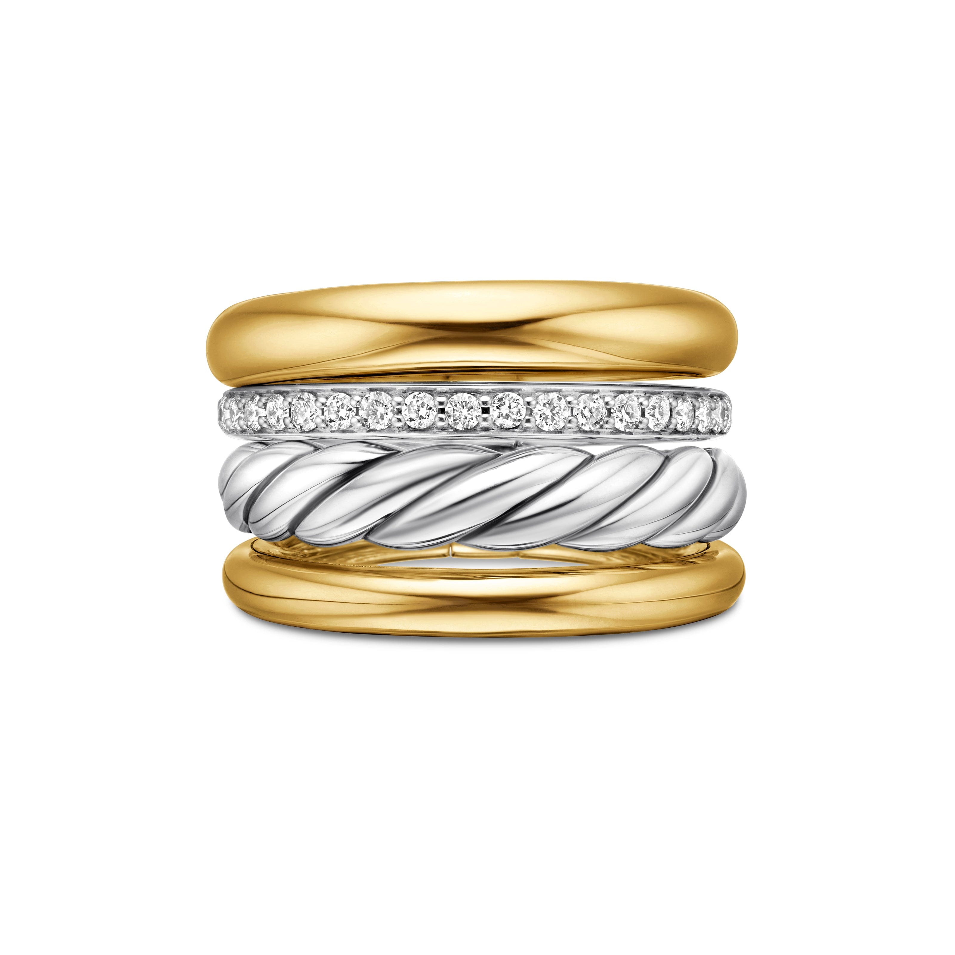 David Yurman Mercer Collection Ring in Sterling Silver and 18k Gold