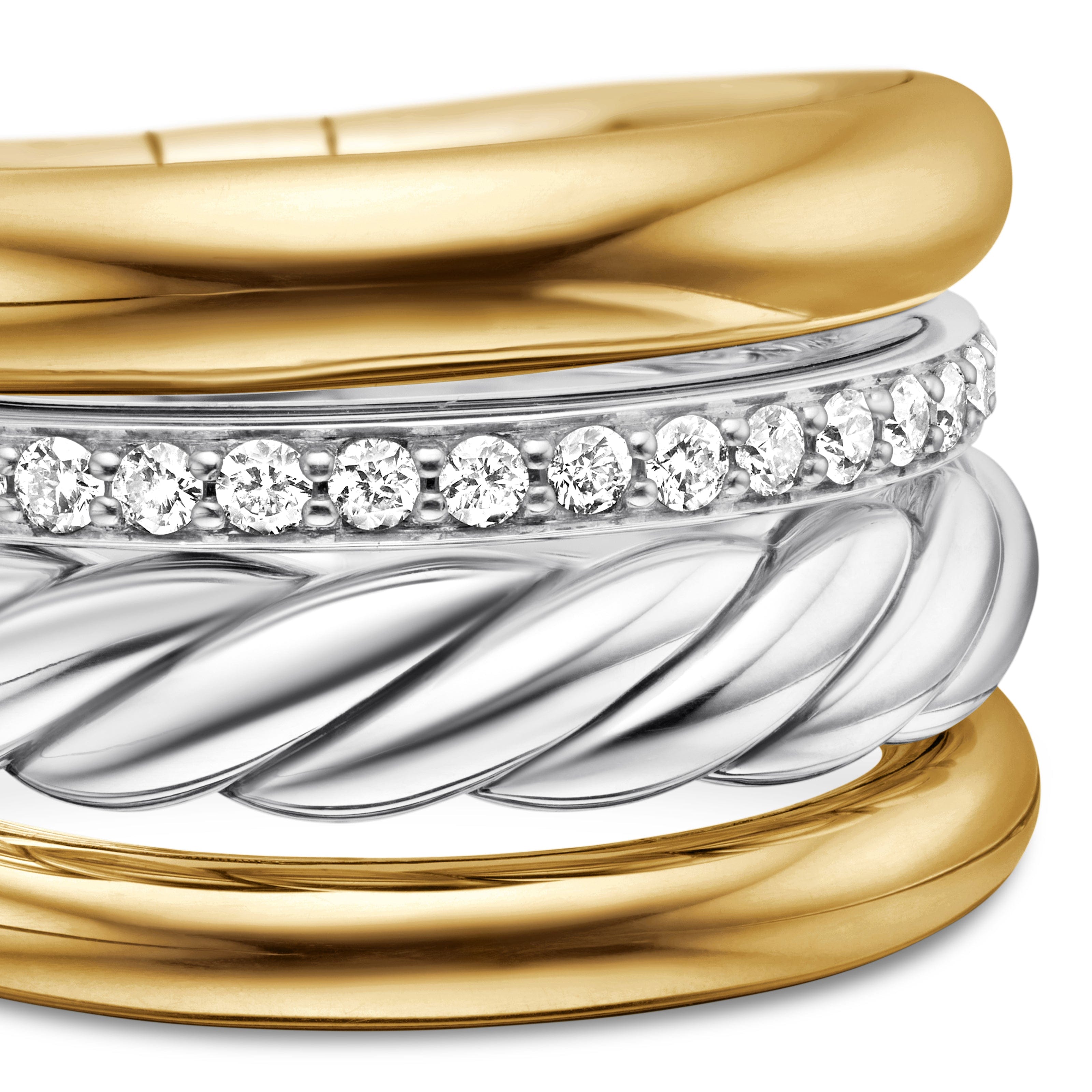 David Yurman Mercer Collection Ring in Sterling Silver and 18k Gold