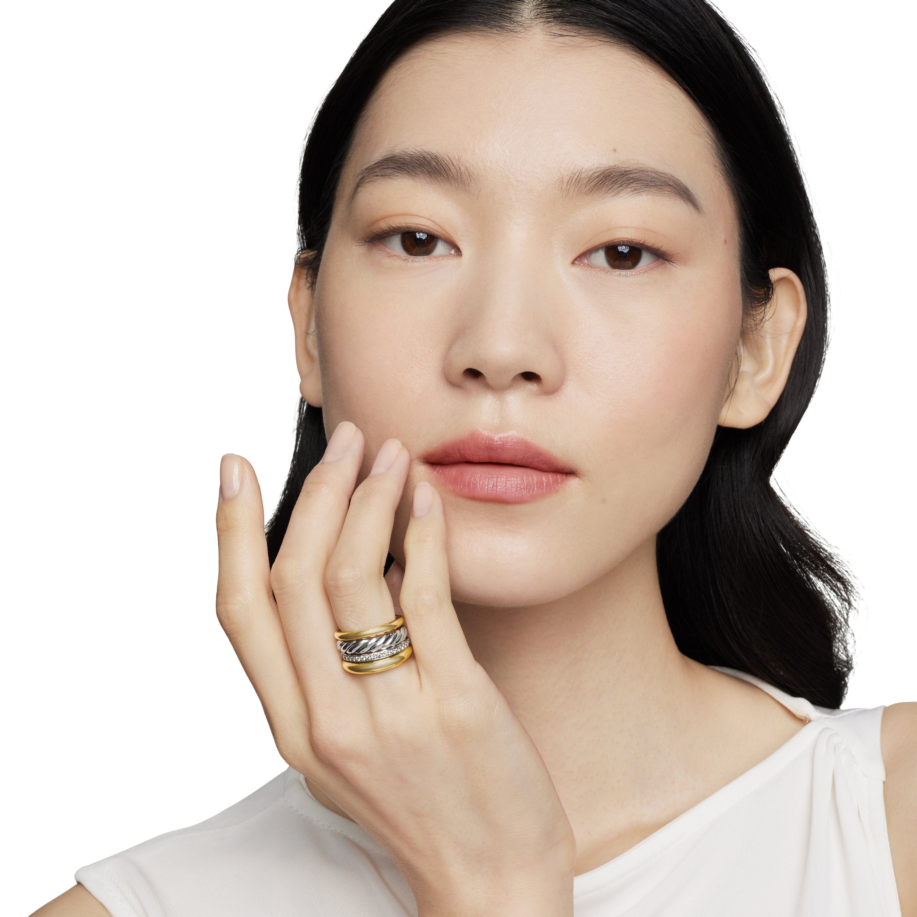 David Yurman Mercer Collection Ring in Sterling Silver and 18k Gold