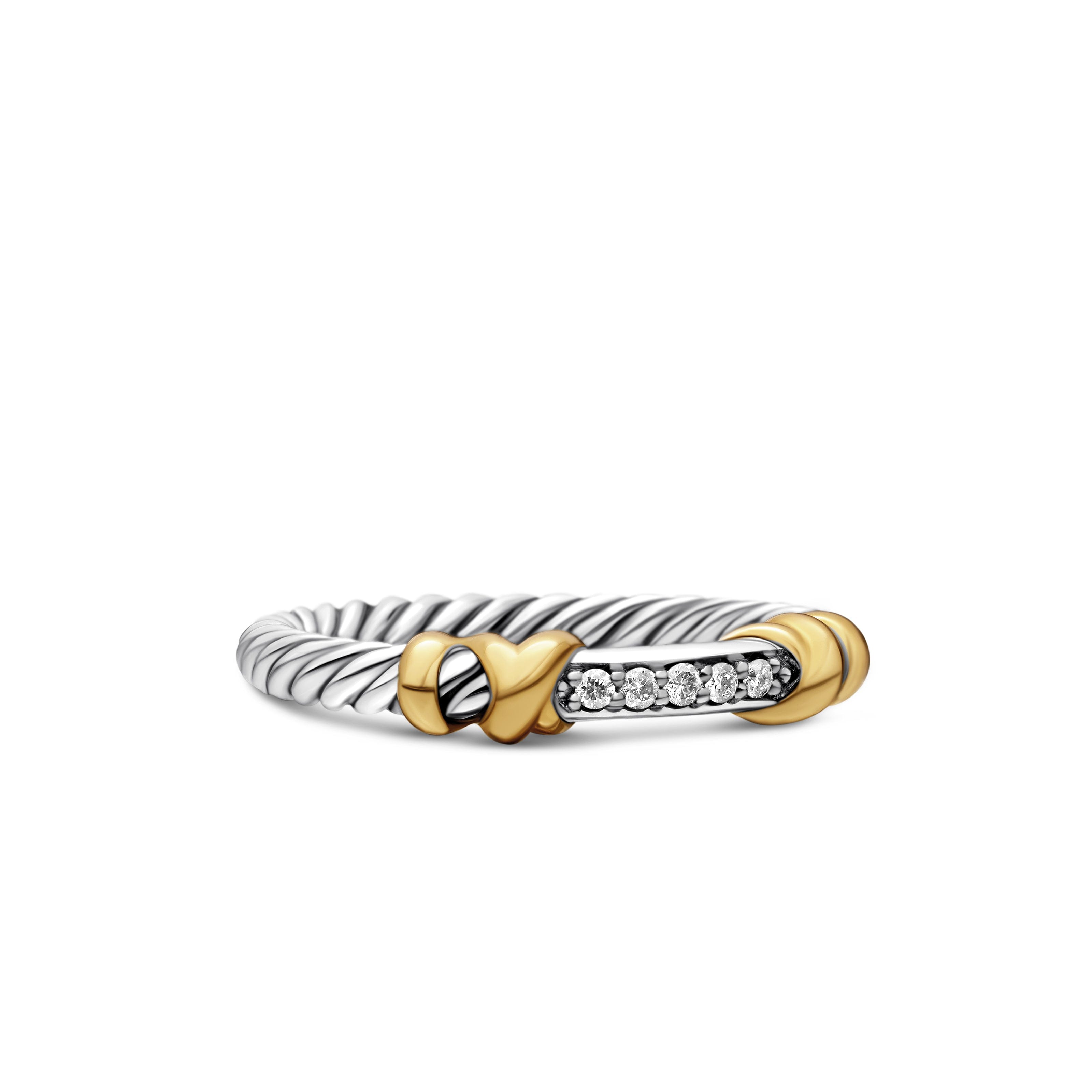 David Yurman DY Helena Collection Ring in Sterling Silver and 18k Gold