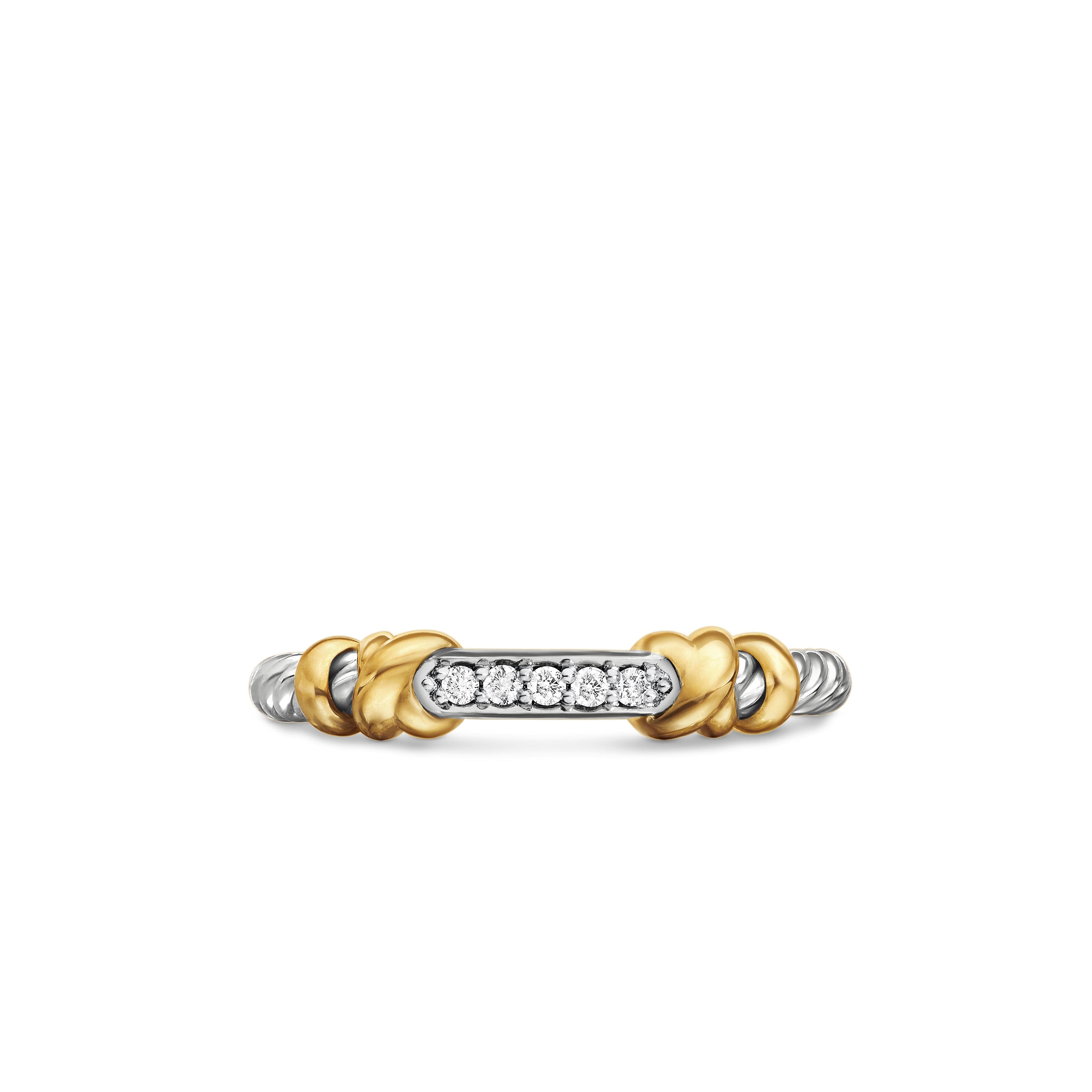 David Yurman DY Helena Collection Ring in Sterling Silver and 18k Gold