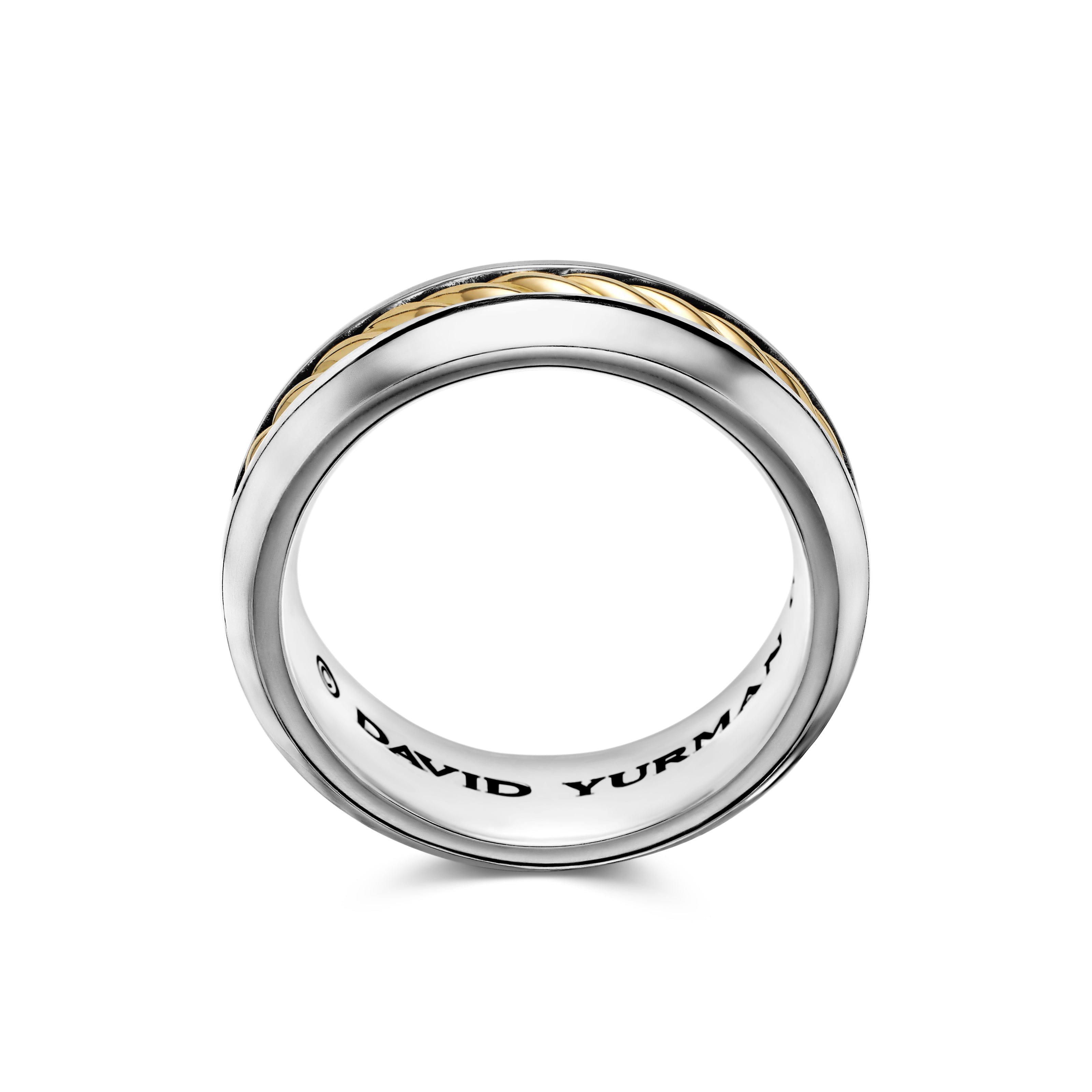 David Yurman Sculpted Cable Collection Ring in Sterling Silver and 18k Gold