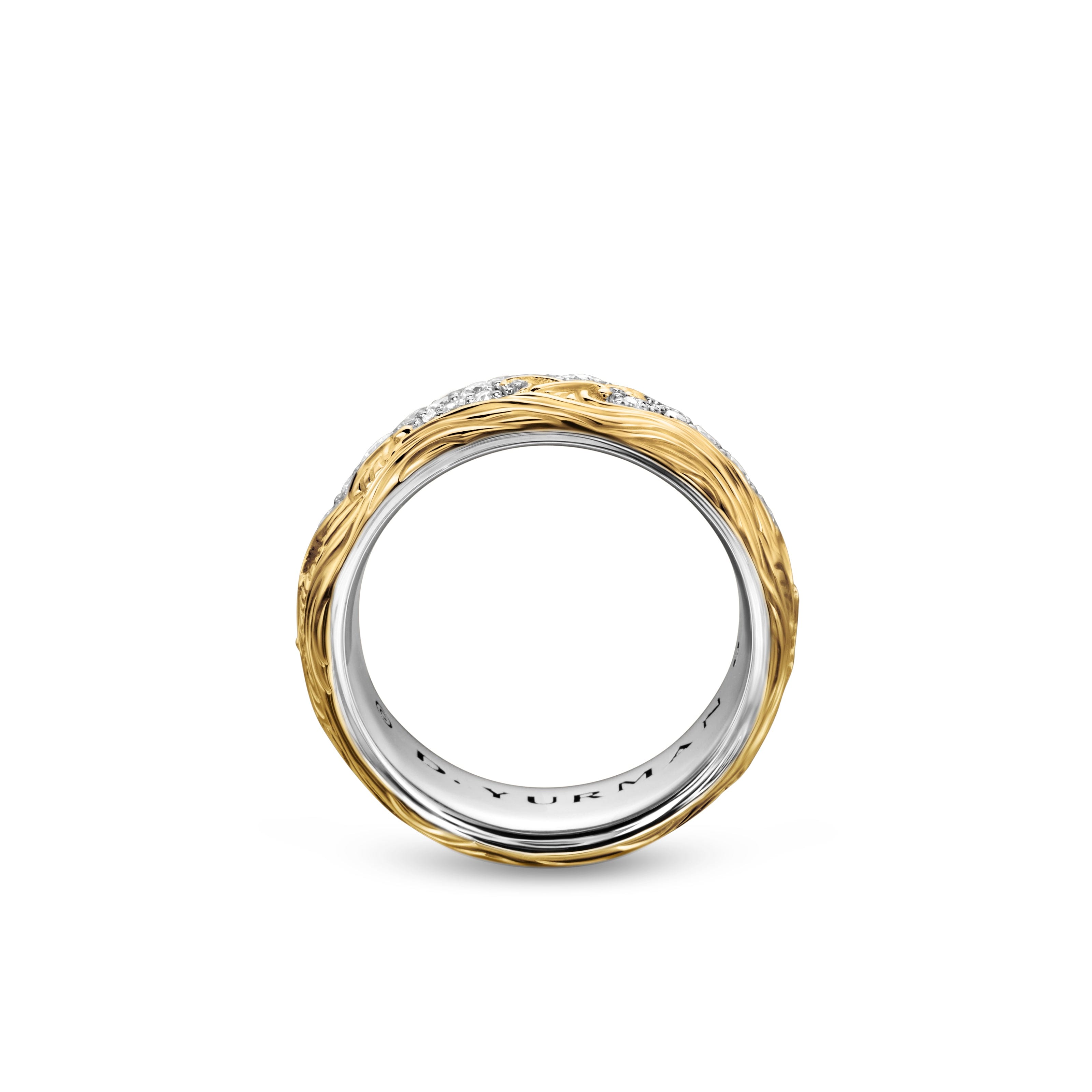 David Yurman Waves Collection Ring in Sterling Silver and 18k Gold