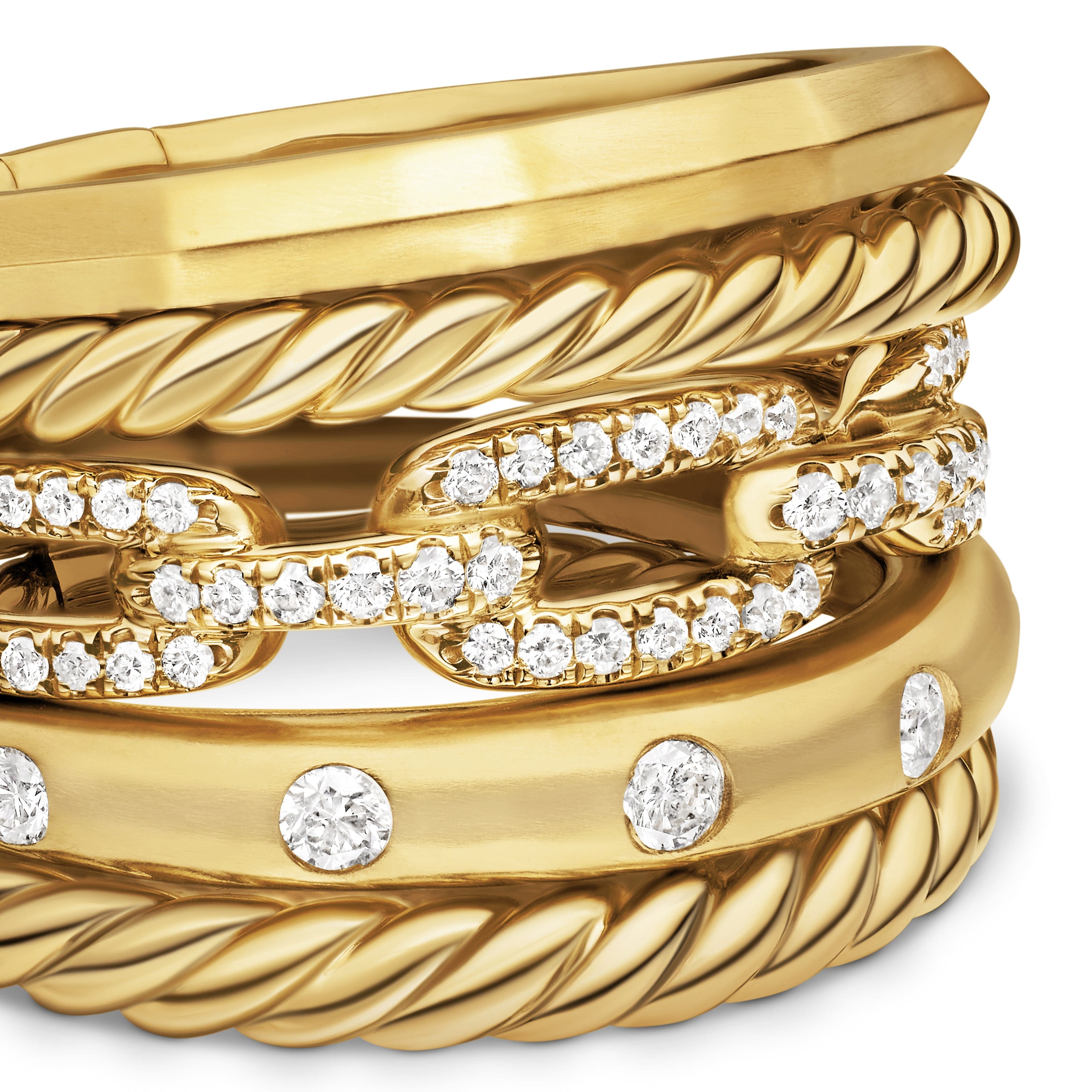 David Yurman Stax Collection Ring in 18K Yellow Gold
