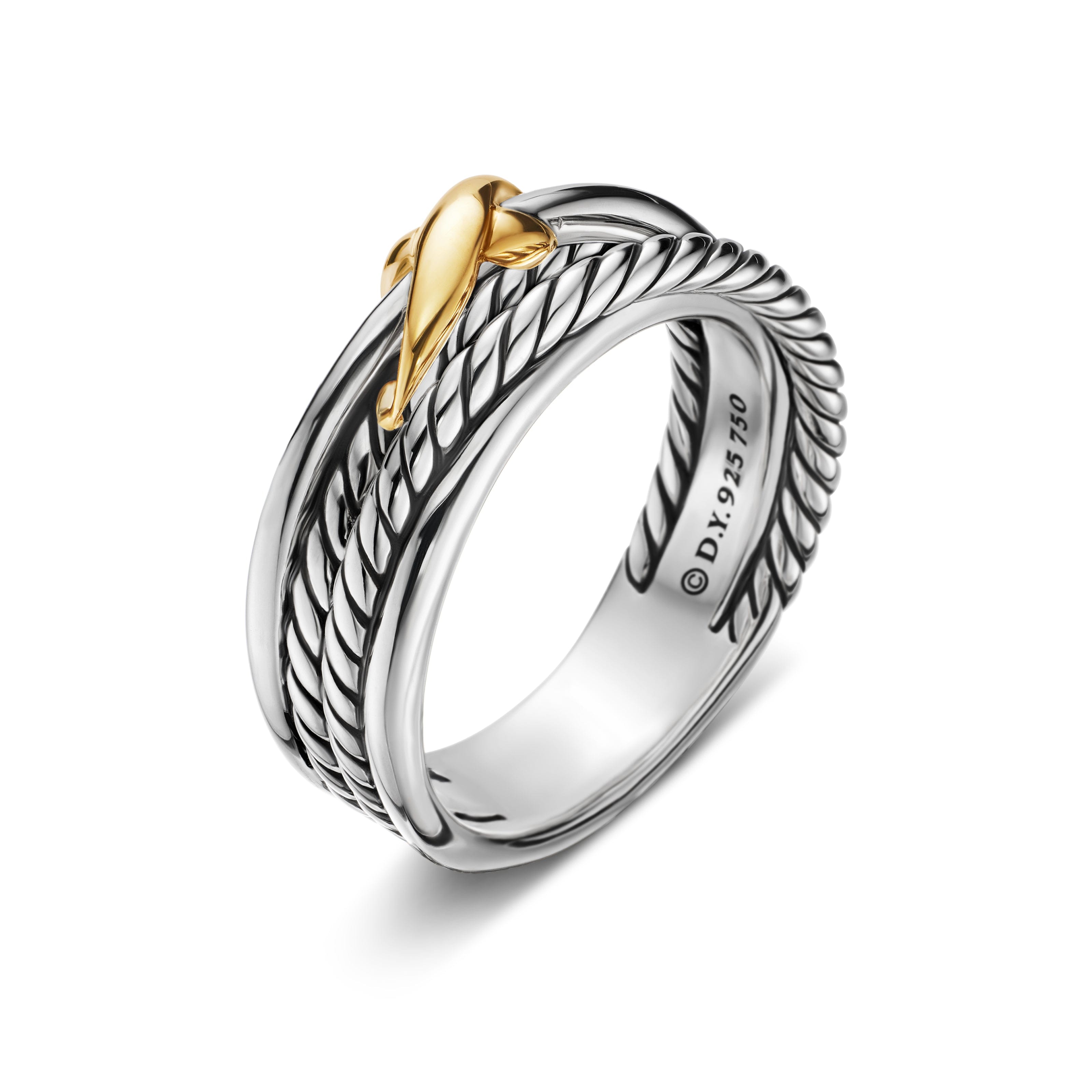 David Yurman Crossover® Collection Ring in Sterling Silver and 18k Gold
