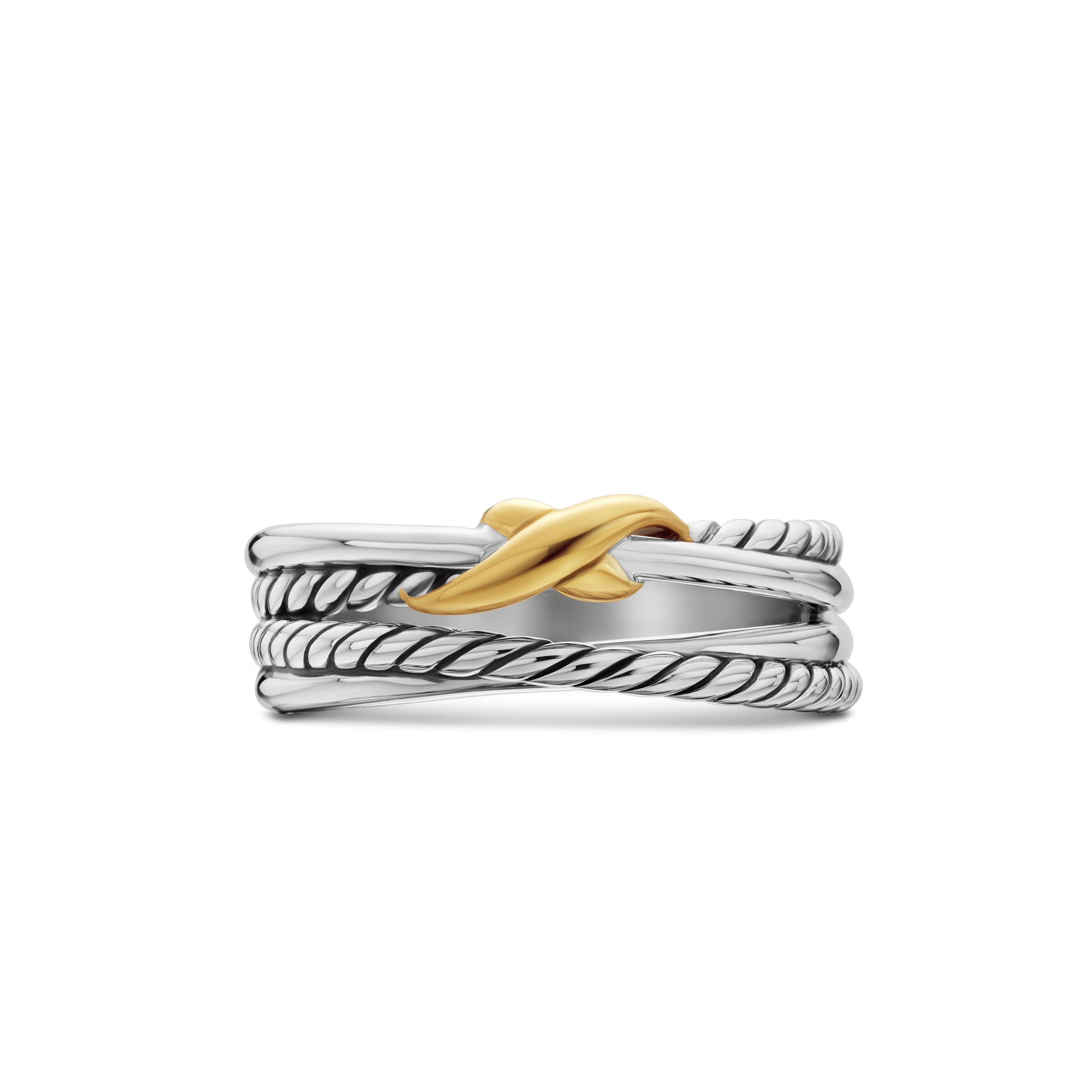 David Yurman Crossover® Collection Ring in Sterling Silver and 18k Gold