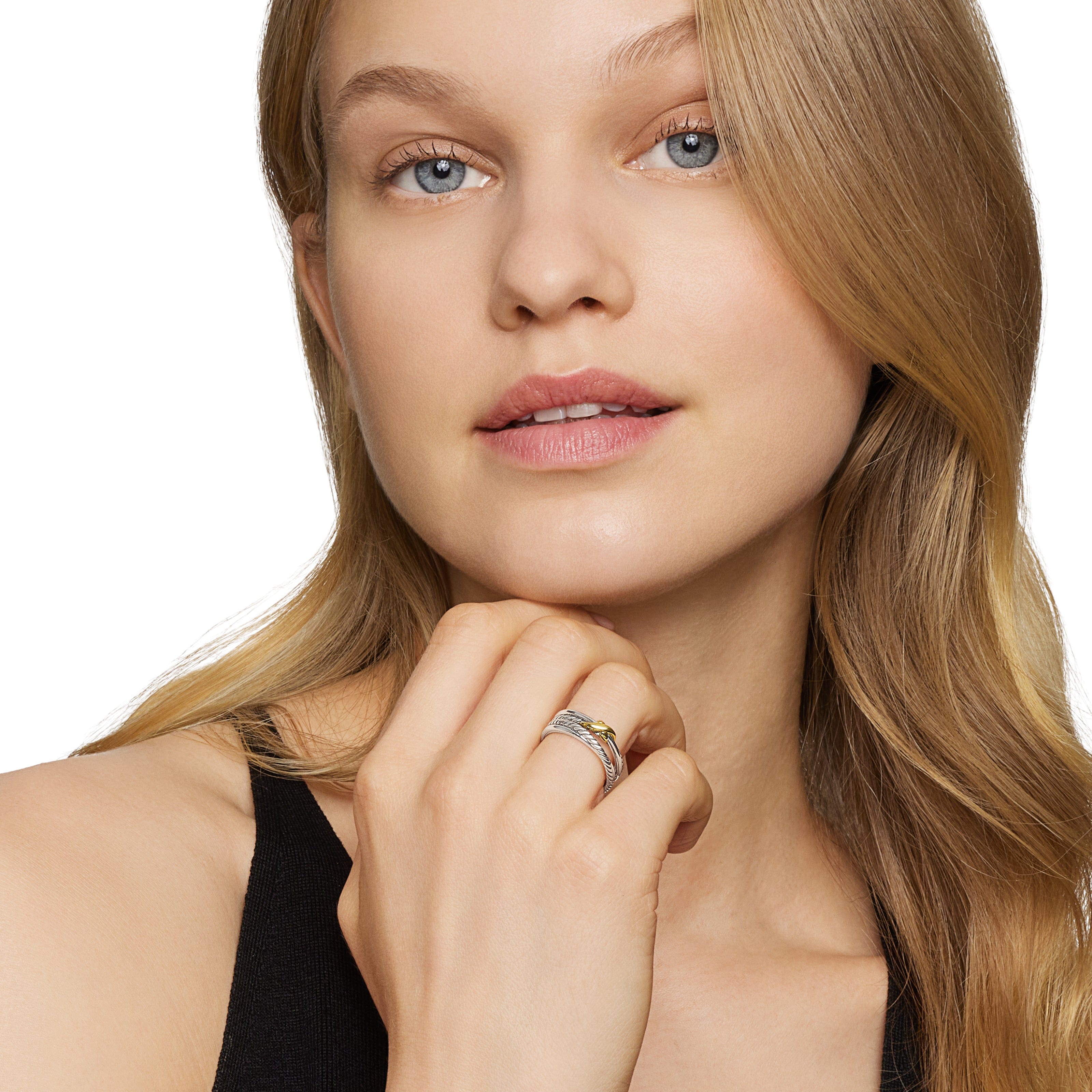 David Yurman Crossover® Collection Ring in Sterling Silver and 18k Gold