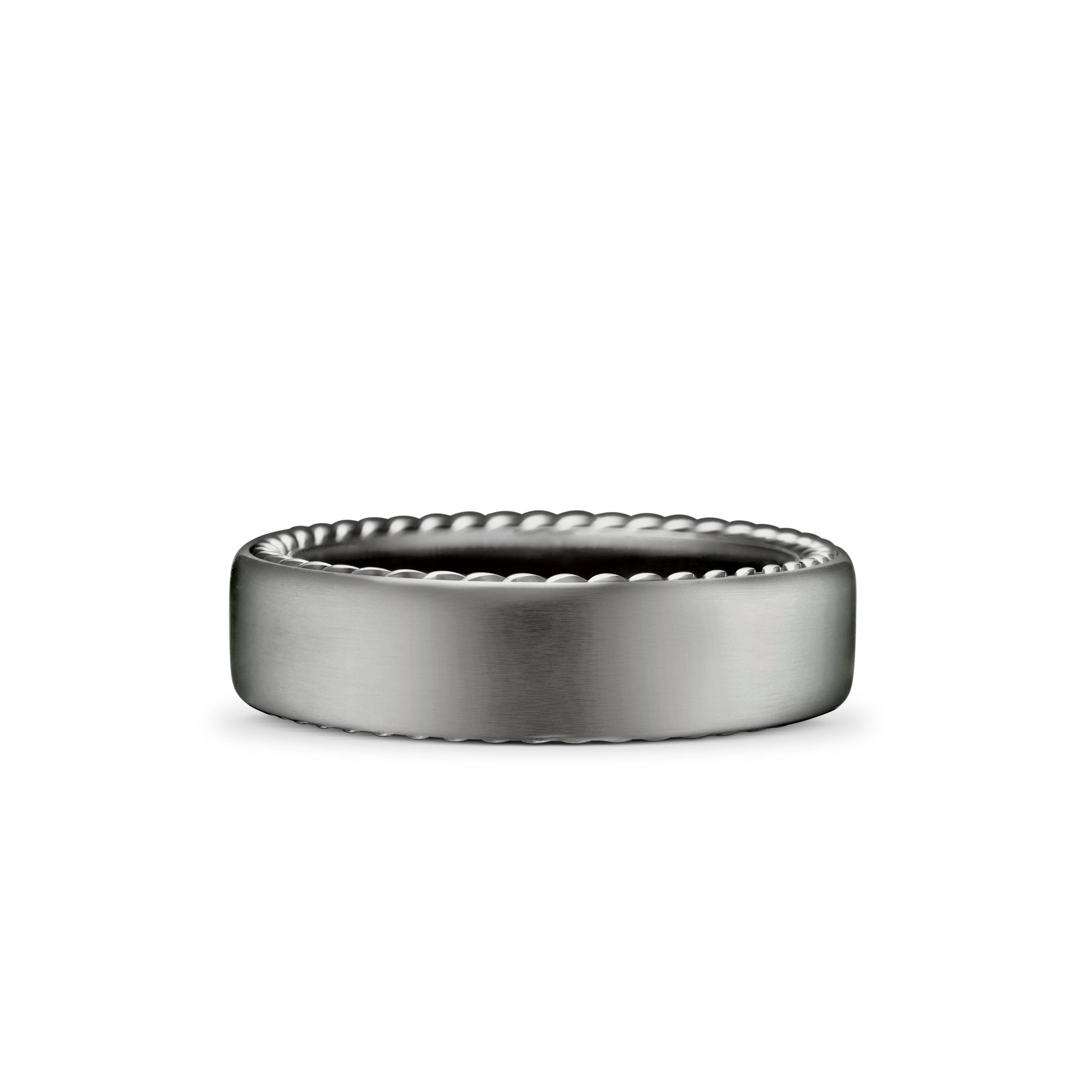 David Yurman Wedding Collection Ring in Grey Titantium with Sterling Silver