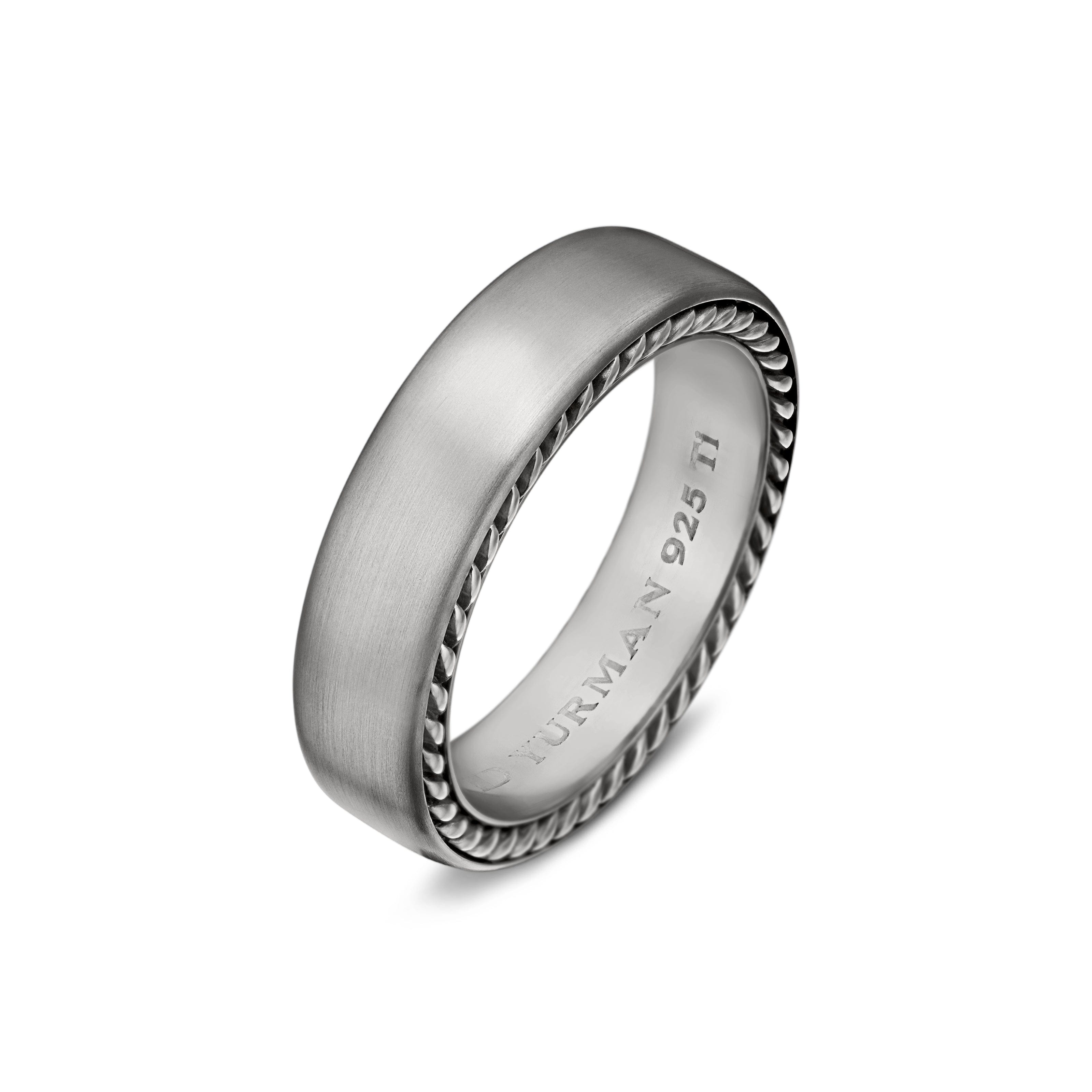 David Yurman Wedding Collection Ring in Grey Titantium with Sterling Silver