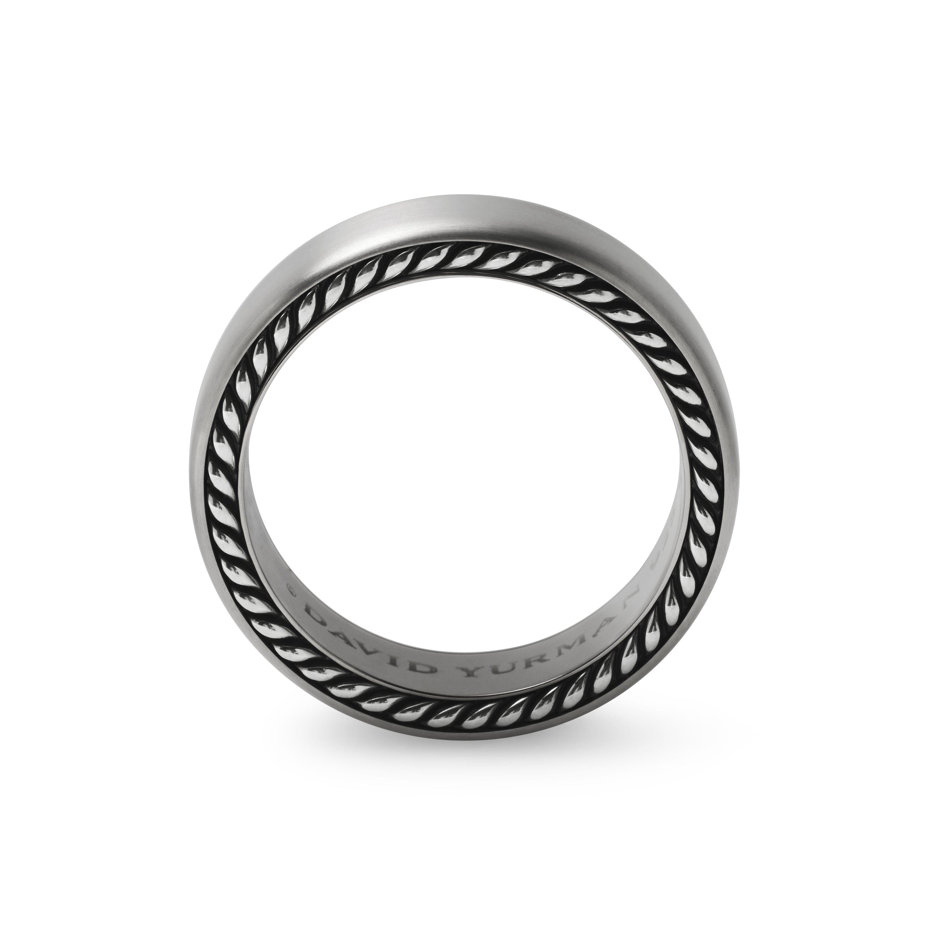 David Yurman Wedding Collection Ring in Grey Titantium with Sterling Silver