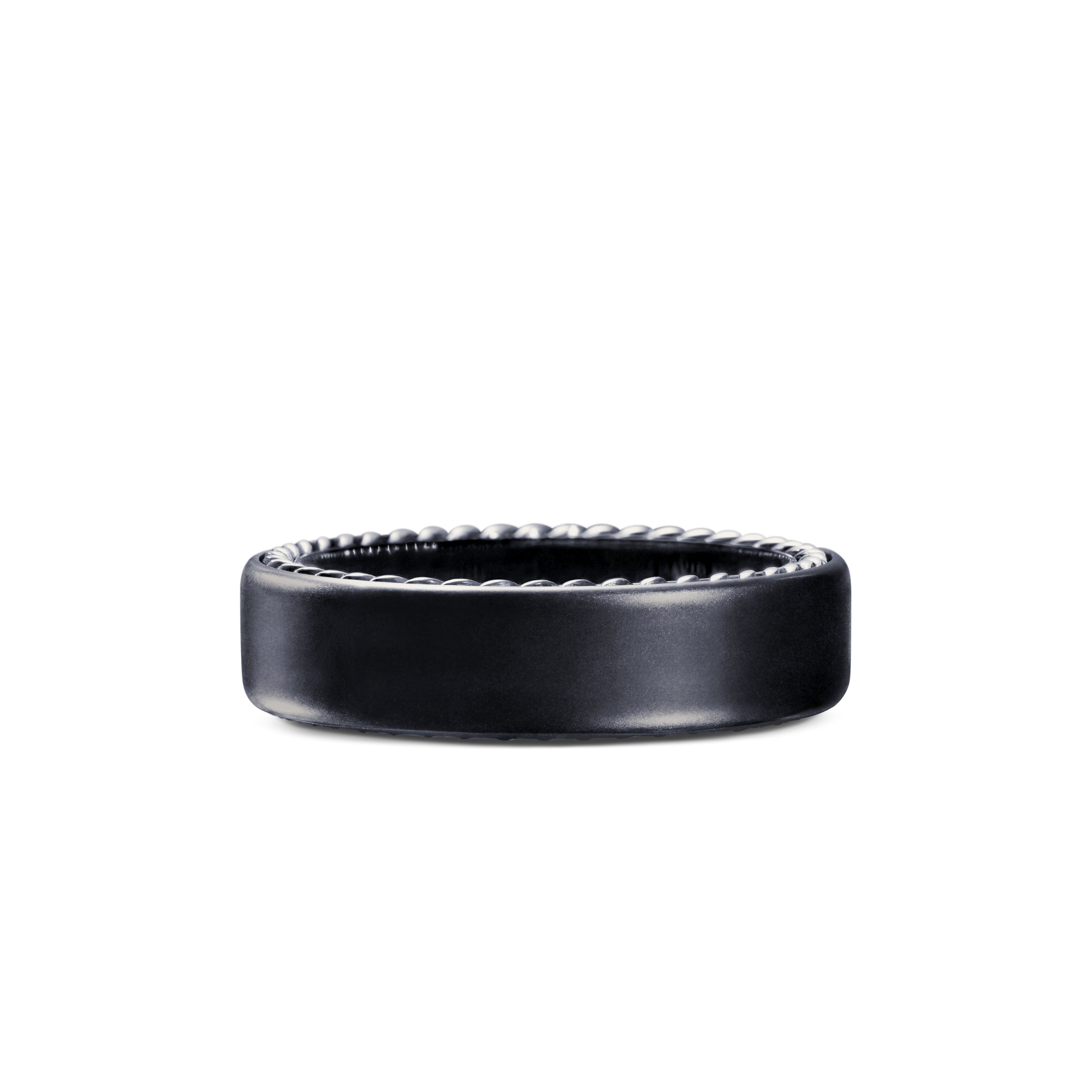 David Yurman Wedding Collection Ring in BLACK TITANIUM WITH STERLING SILVER