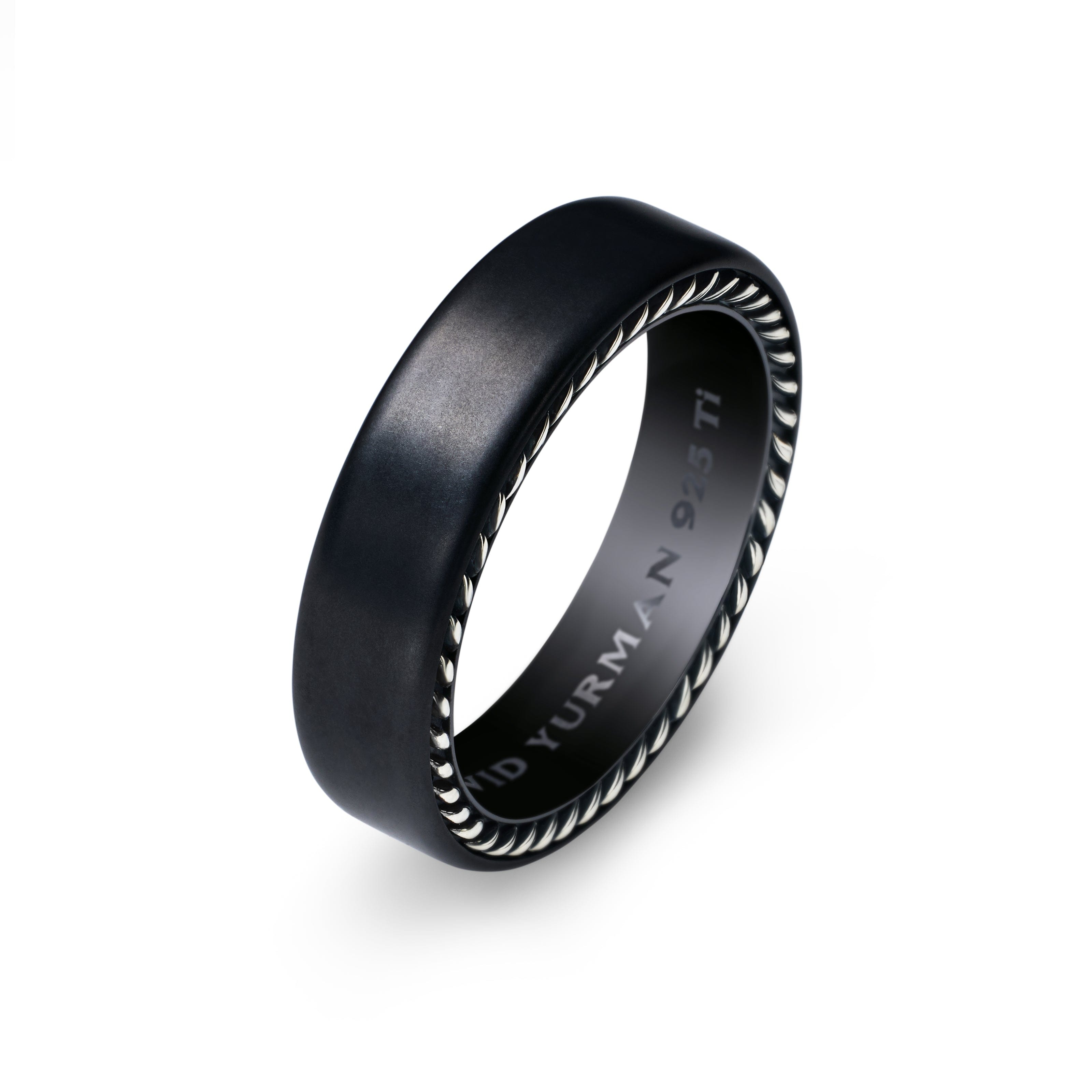 David Yurman Wedding Collection Ring in BLACK TITANIUM WITH STERLING SILVER