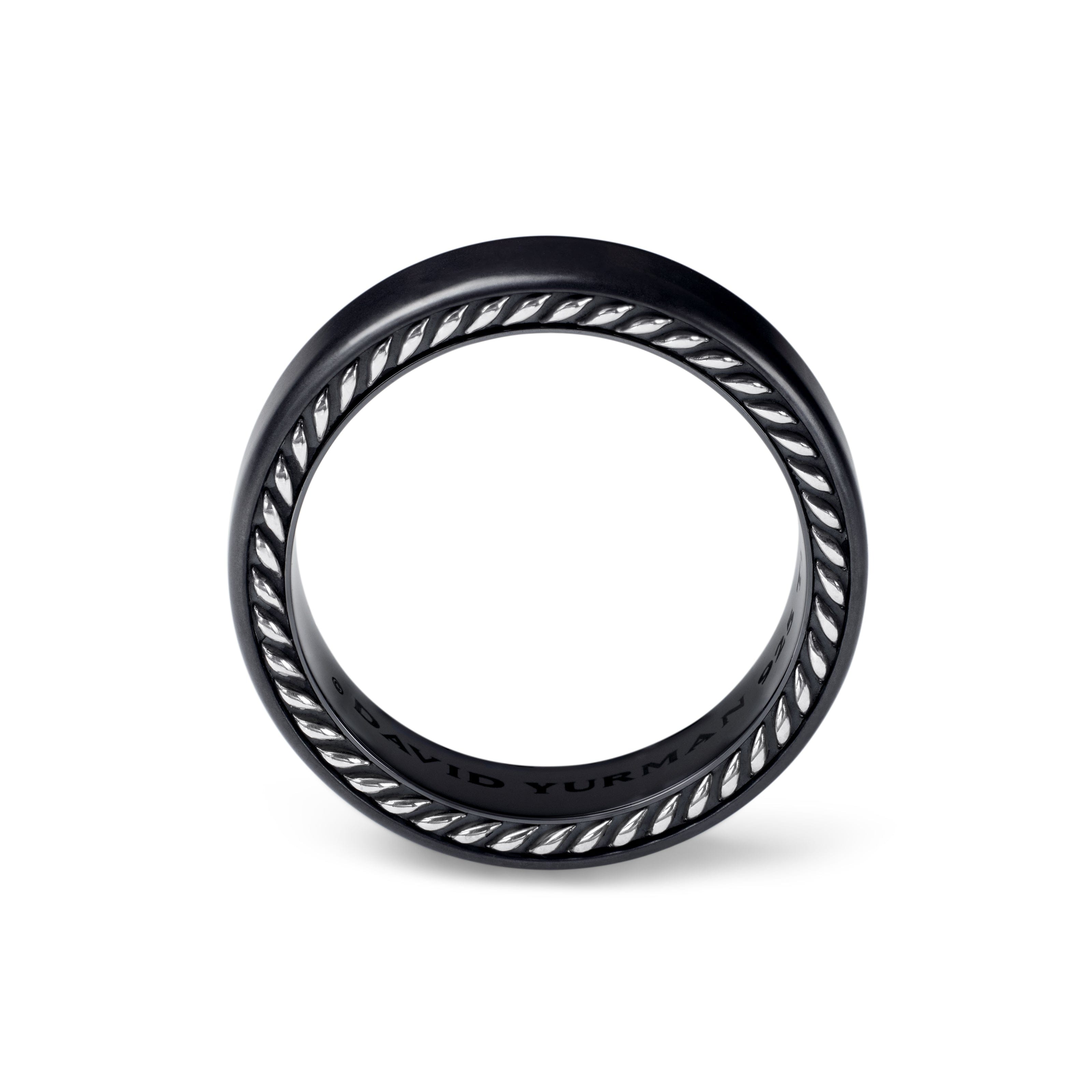 David Yurman Wedding Collection Ring in BLACK TITANIUM WITH STERLING SILVER