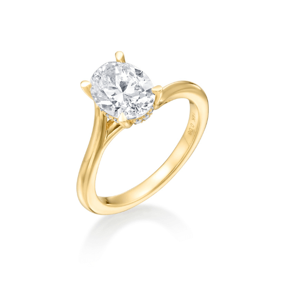 Moyer Collection 14K Yellow Gold Oval Shape Diamond Bypass Engagement Ring - 405548