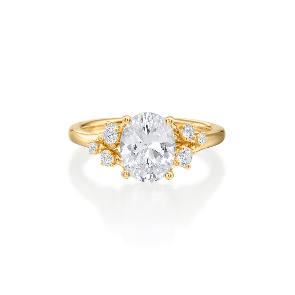 Moyer Collection 18K Yellow Gold Oval Shape Diamond Trio Engagement Ring - 405434