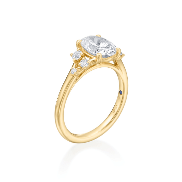 Moyer Collection 18K Yellow Gold Oval Shape Diamond Trio Engagement Ring - 405434