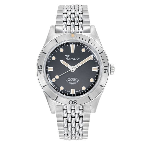 Squale Super-Squale Arabic Numerals on Bracelet - SUPERMBKBK.AC