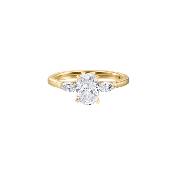 Moyer Collection 18K Yellow Gold Oval Diamond Three-Stone Engagement Ring - 405369