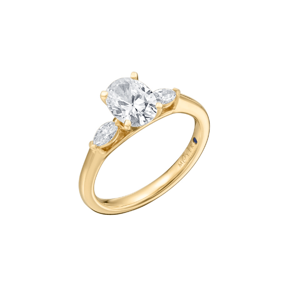 Moyer Collection 18K Yellow Gold Oval Diamond Three-Stone Engagement Ring - 405369