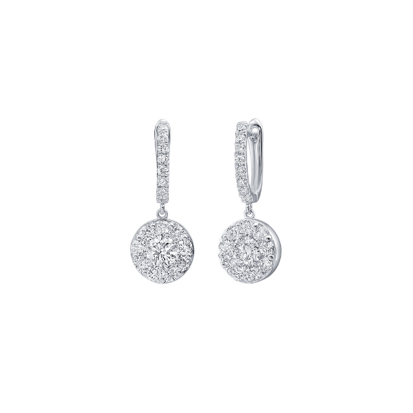 Moyer Collection 14K White Gold 2.07tw Diamond Cluster Drop Earrings - 155589