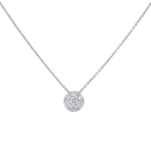 Moyer Collection 14K White Gold 0.68ctw Diamond Cluster Necklace - 119596