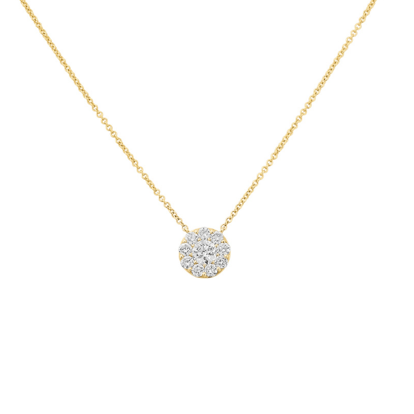 Moyer Collection 14K Yellow Gold 0.85ctw Diamond Cluster Necklace - 119214