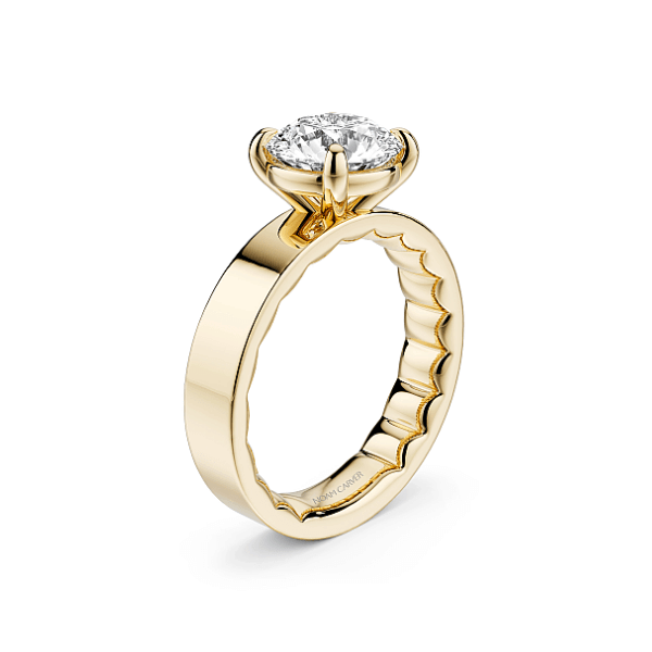 Noam Carver 18K Yellow Gold Round Brilliant Diamond Engagement Ring - LU021-01YS4-A