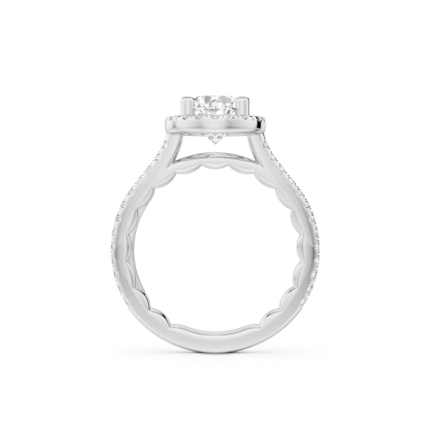 Noam Carver 14K White Gold Oval Diamond Halo Engagement Ring - LU008-02WS18-A