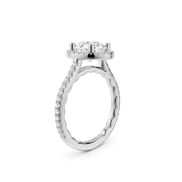 Noam Carver 14K White Gold Oval Diamond Halo Engagement Ring - LU008-02WS18-A