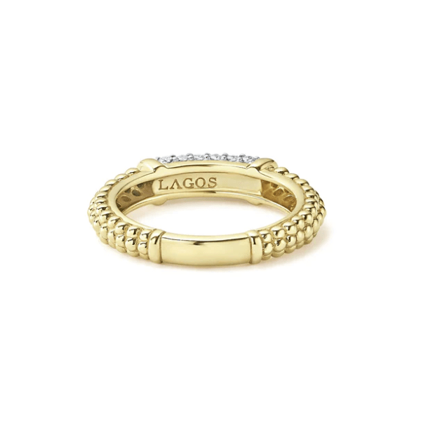Lagos 18K Gold Caviar Diamond Stacking Ring - 02-10245-DD7
