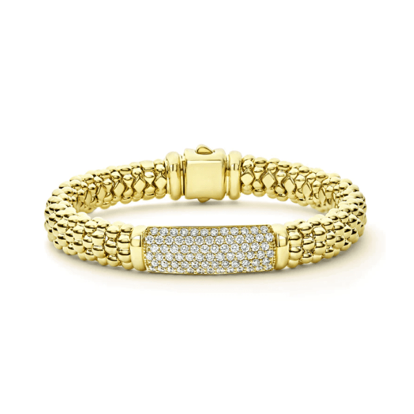 Lagos 18K Gold Diamond 9mm Bracelet - 05-10330-DDM