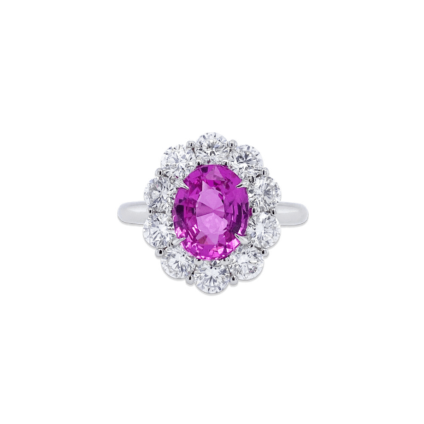 Bayco Platinum 2.61ct Pink Sapphire & Diamond Ring - AMG4845R