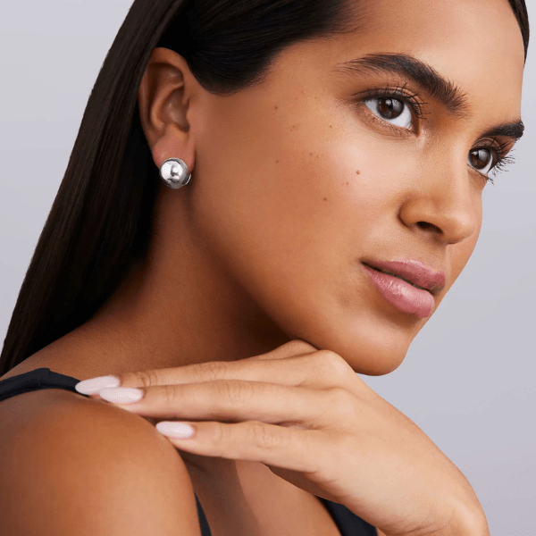 Lagos Caviar Bubbly Silver Round Huggie Earrings - 01-82134-00