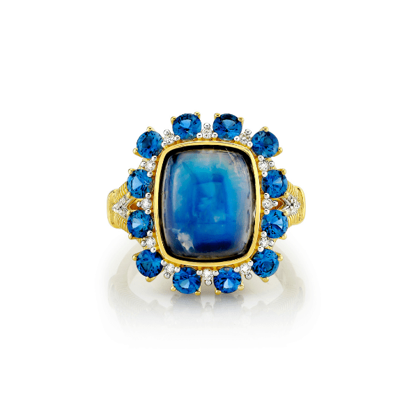 Sloane Street 18k Yellow Gold Blue Moonstone Ring - SS-R002K-MS-BS-WDCB-Y