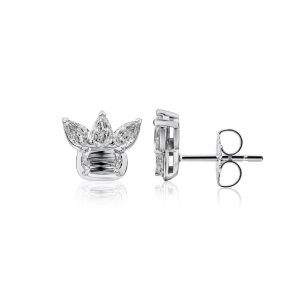 Christopher Designs 14KW 0.56ctw L'Amour Mixed Shape Earrings - J12ER-100-14W