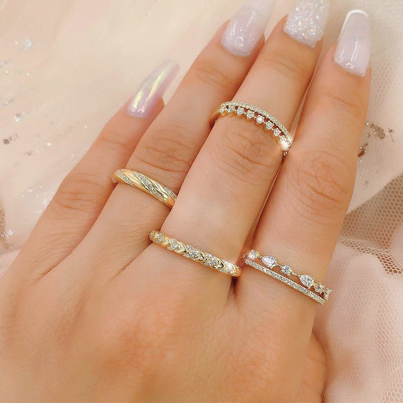 Shy Creation 14K White Gold 0.37ctw Diamond Double Row Ring- SC55021925