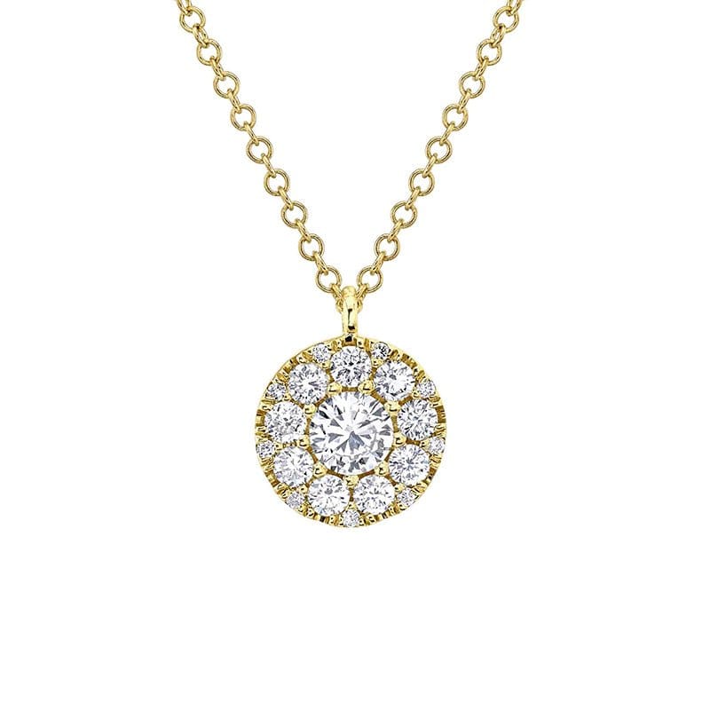 Shy Creation 14K Yellow Gold 0.50ctw Diamond Cluster Necklace - SC22008044-YG